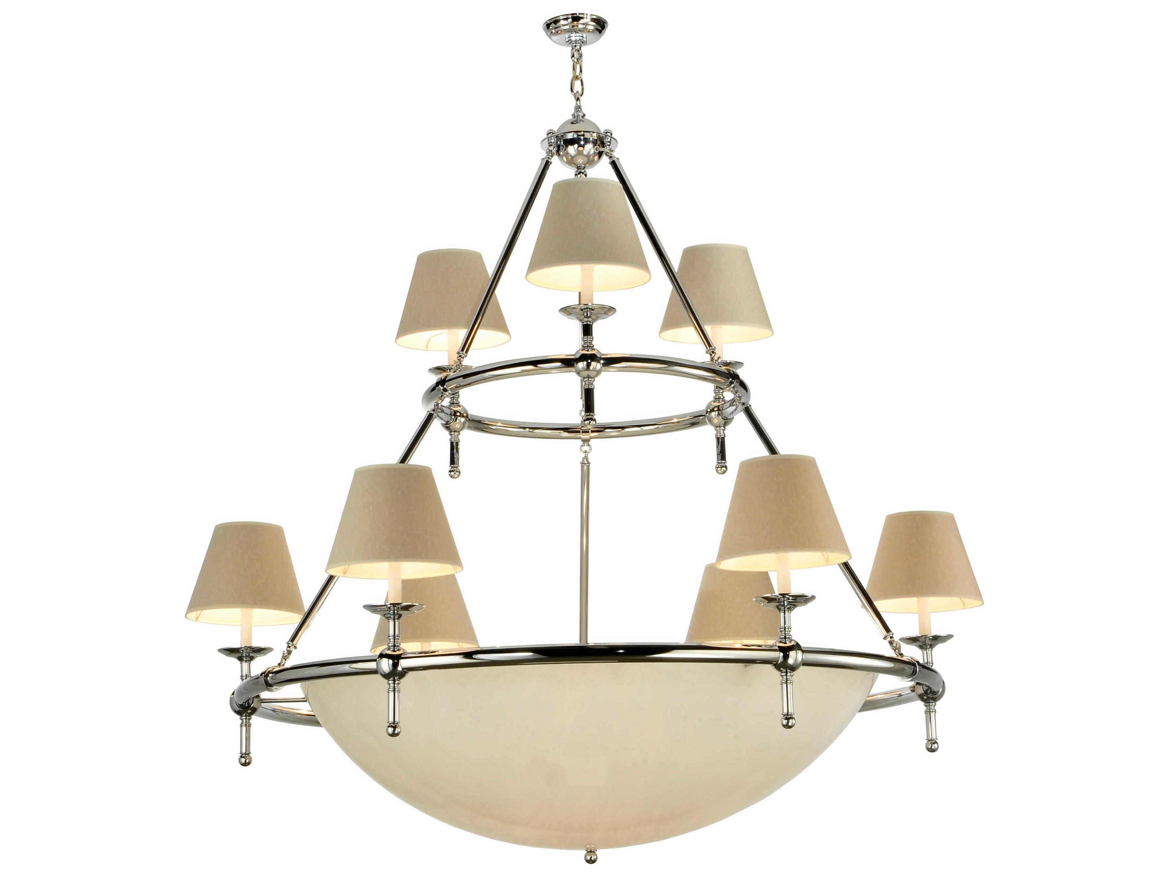 Contemporary 9-Light Chrome Empire Chandelier