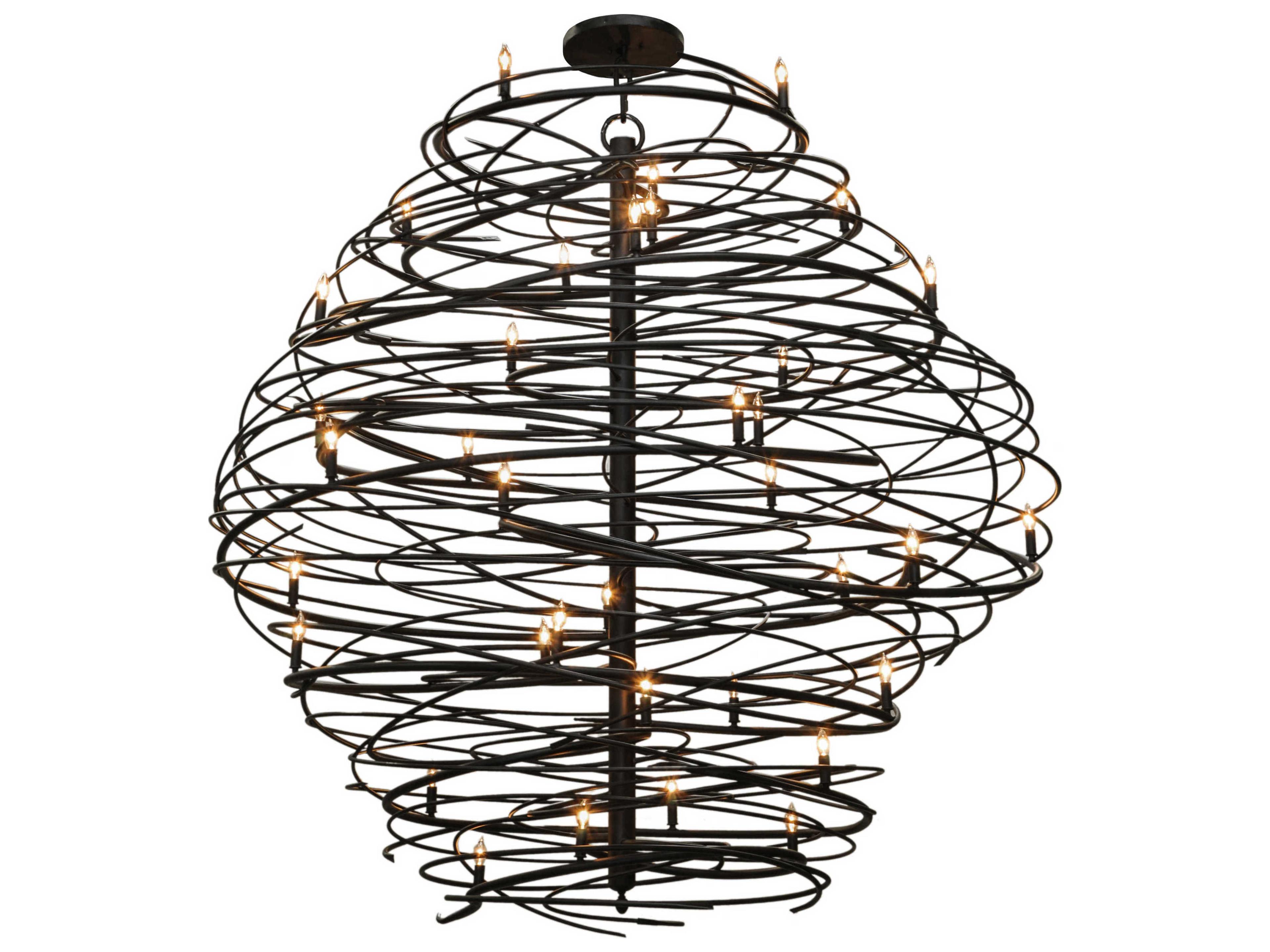 Cyclone 3-Light Black Chandelier