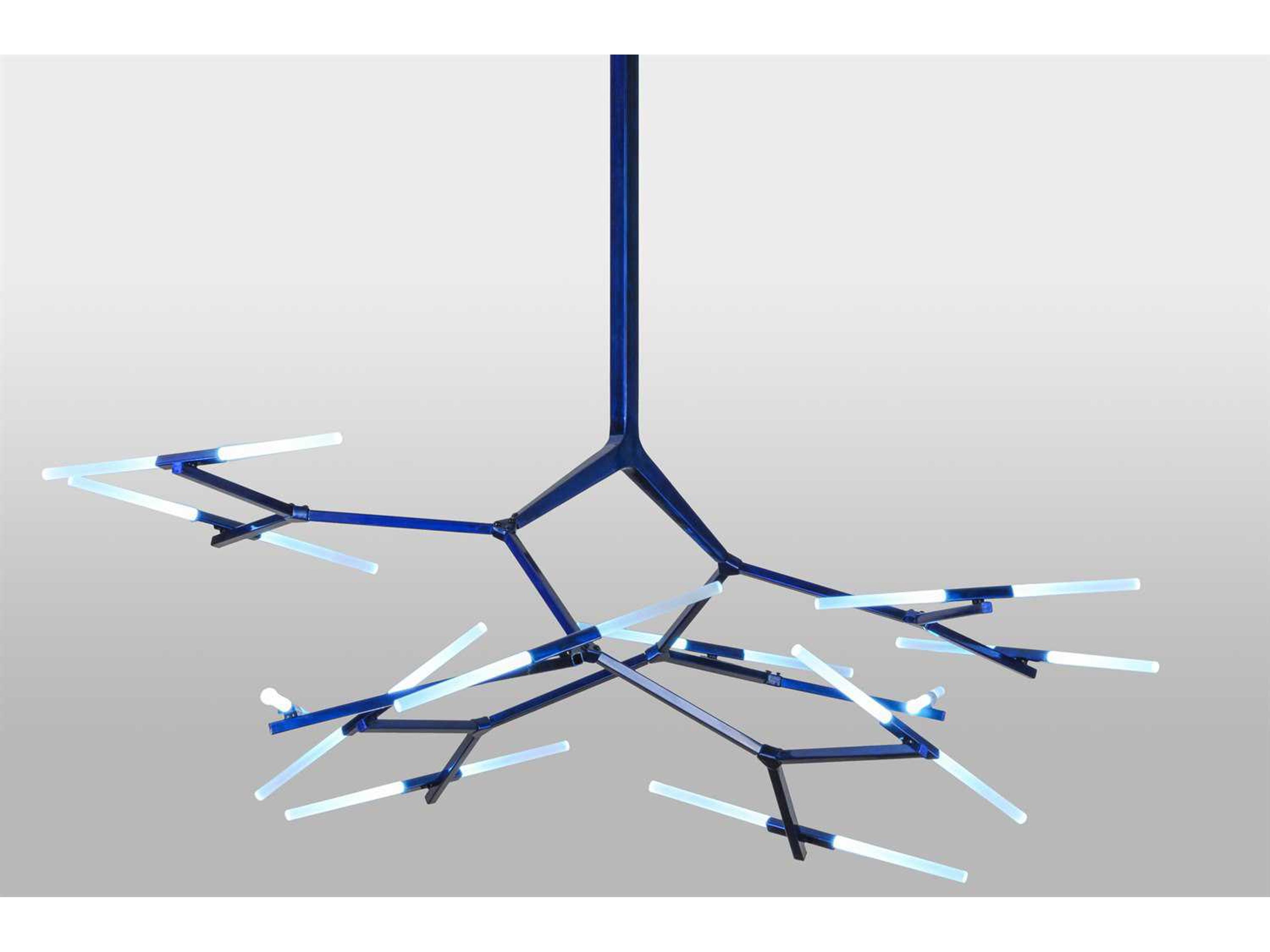 Contemporary 2-Light Blue LED Sputnik Chandelier