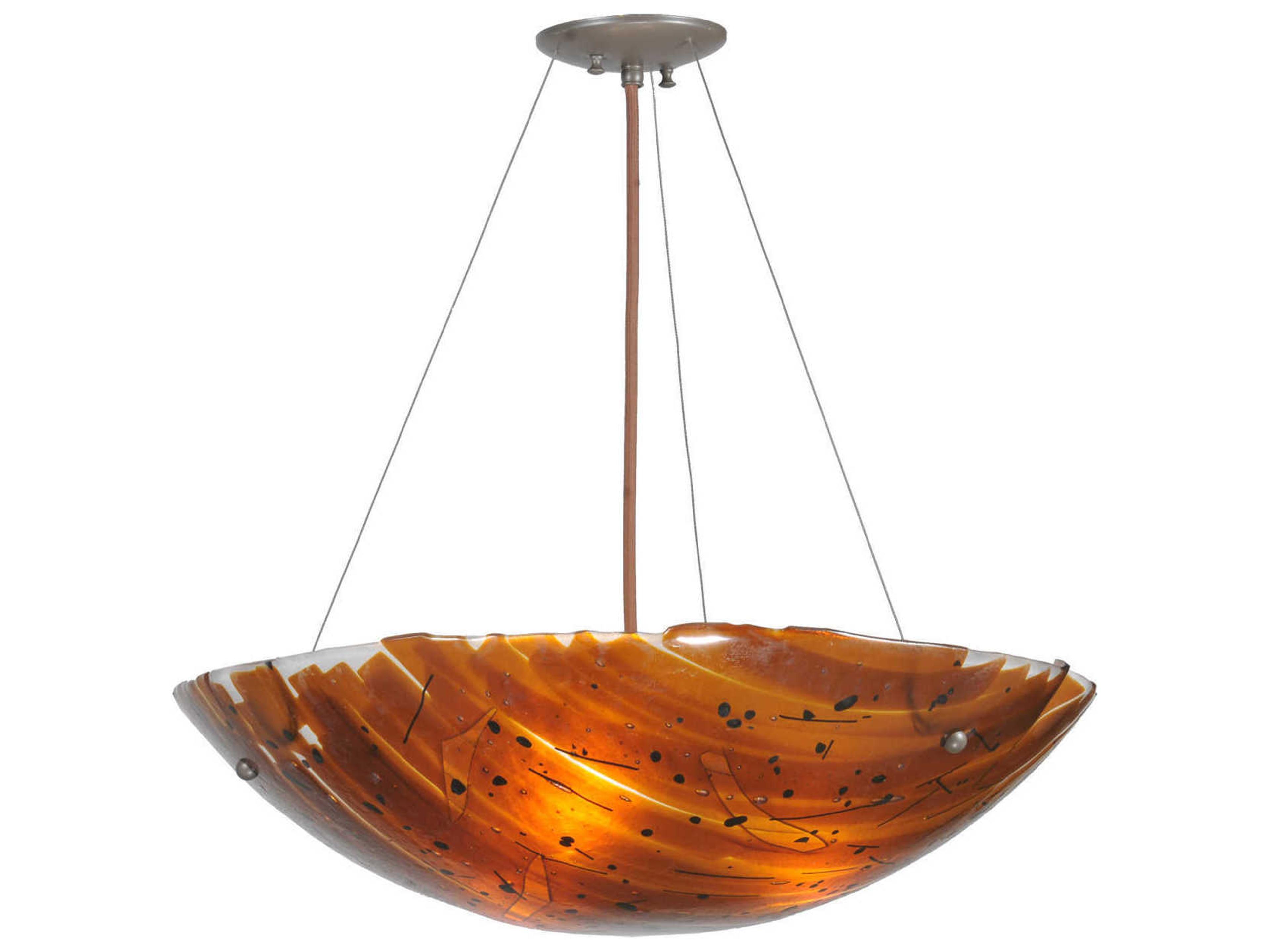 Contemporary 3-Light Yellow Bowl Pendant