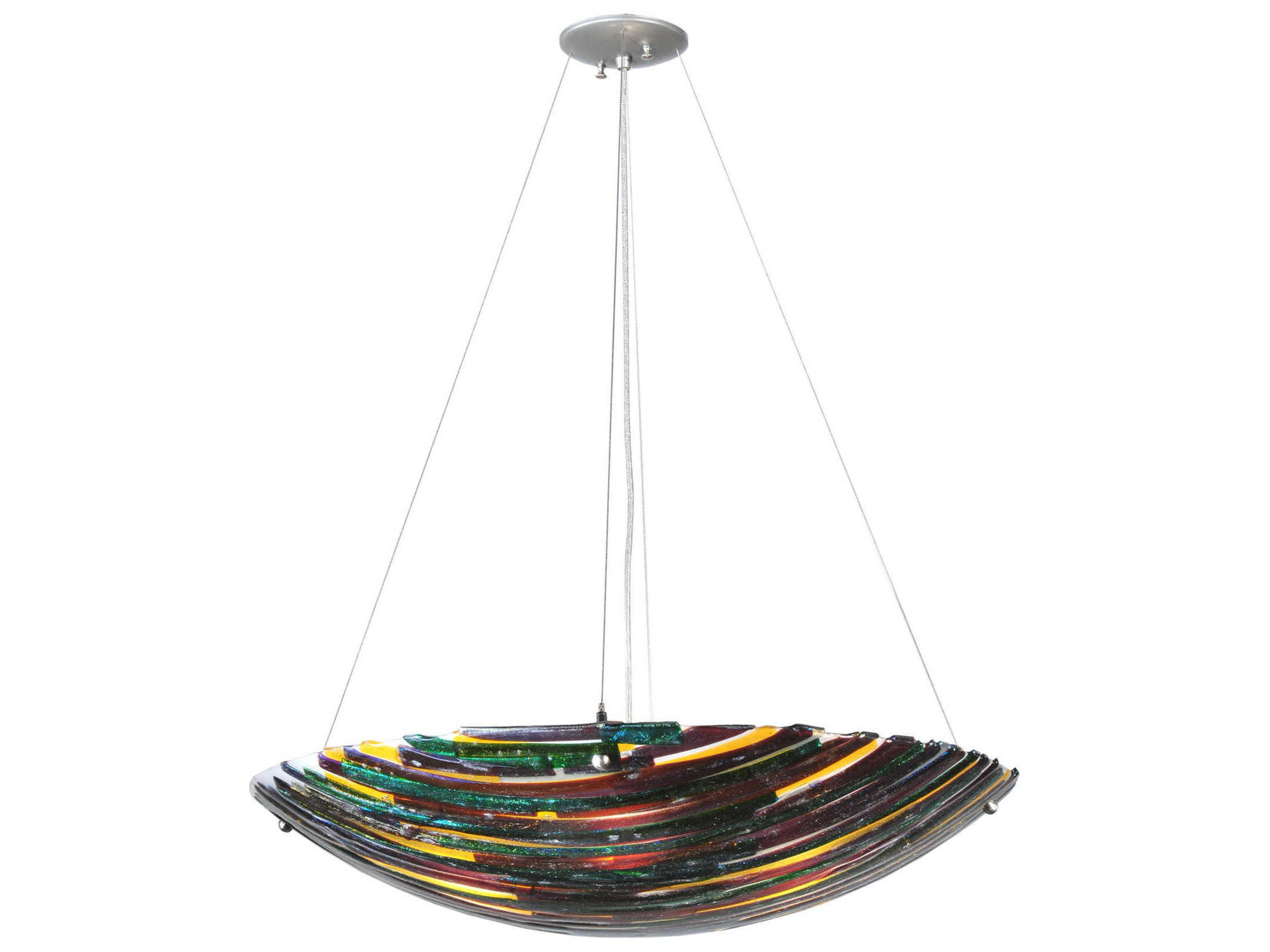 Contemporary 4-Light Gray Tiffany Bowl Pendant