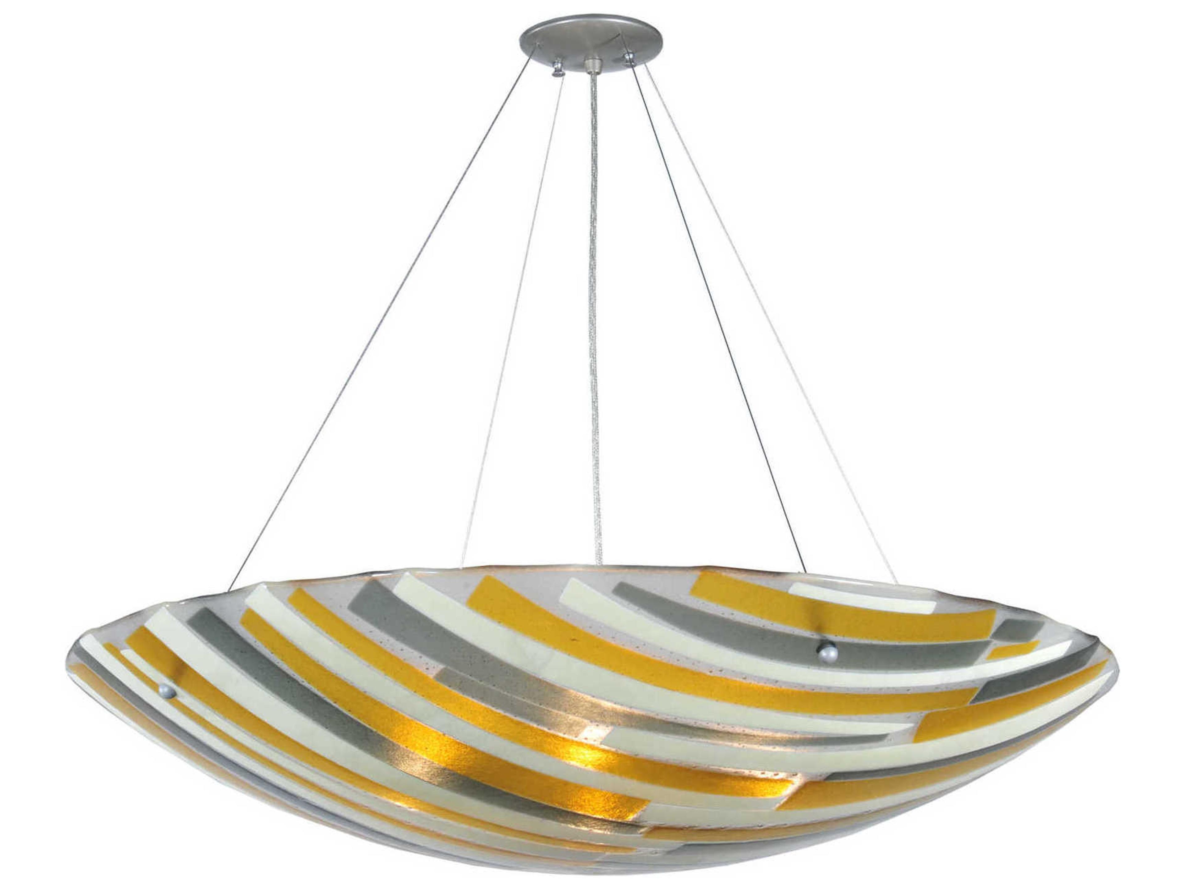 Metro Fusion 4-Light Nickel Tiffany Bowl Pendant