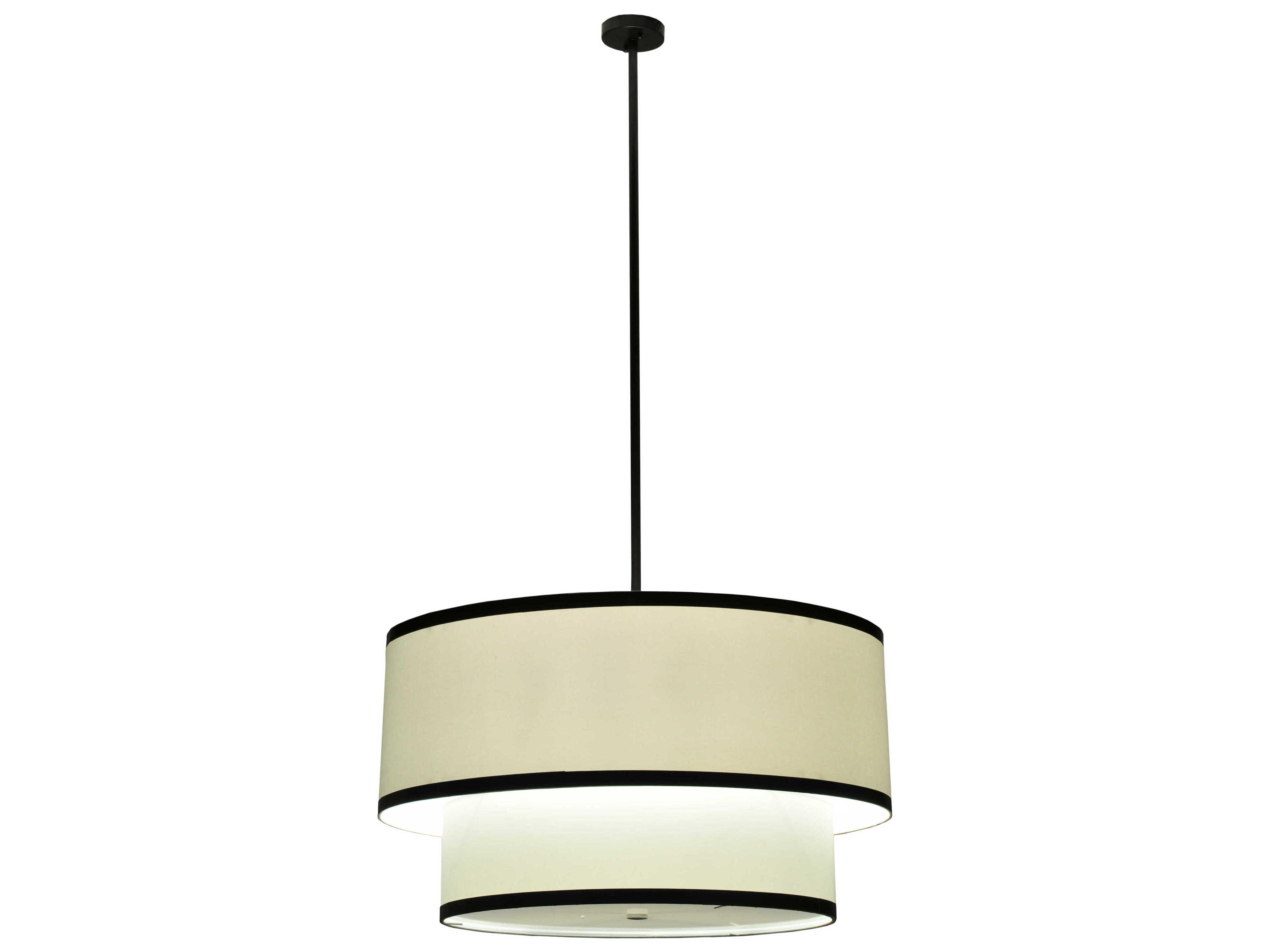 Contemporary 3-Light Bronze Drum Tiered Pendant