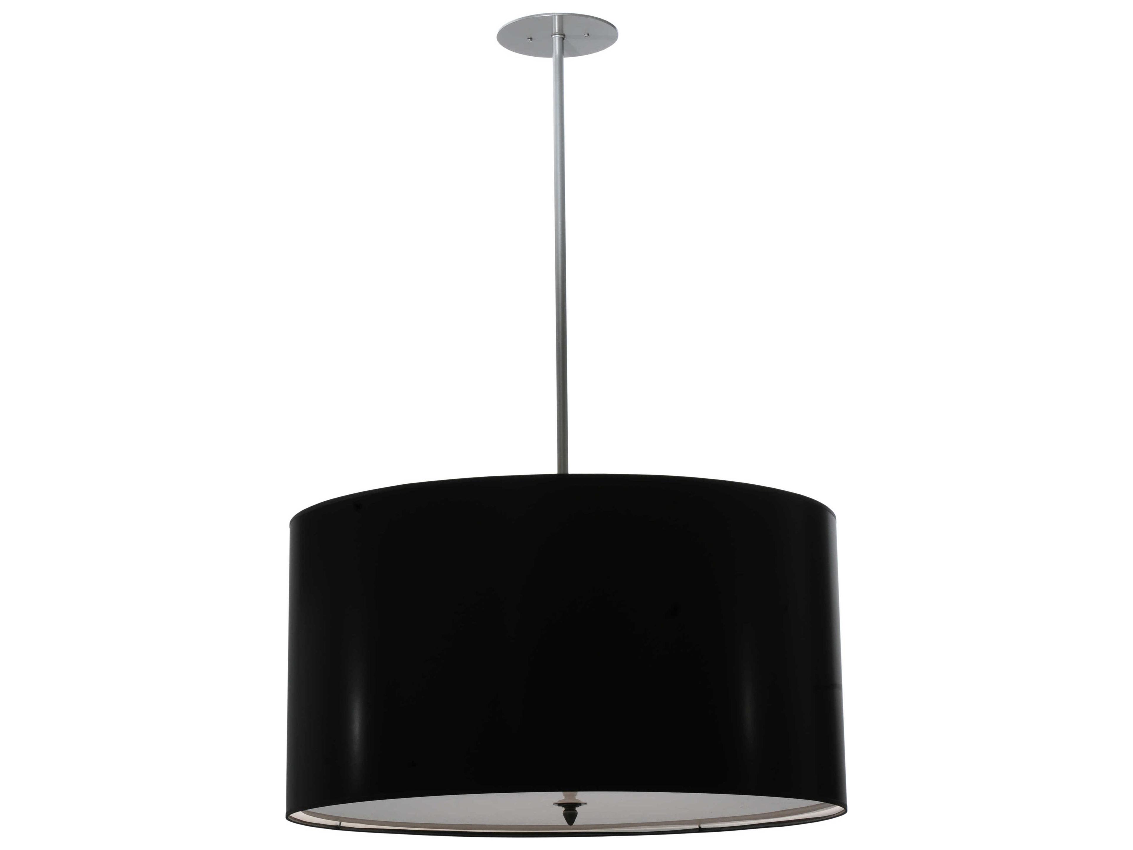 Contemporary 4-Light Nickel Drum Pendant
