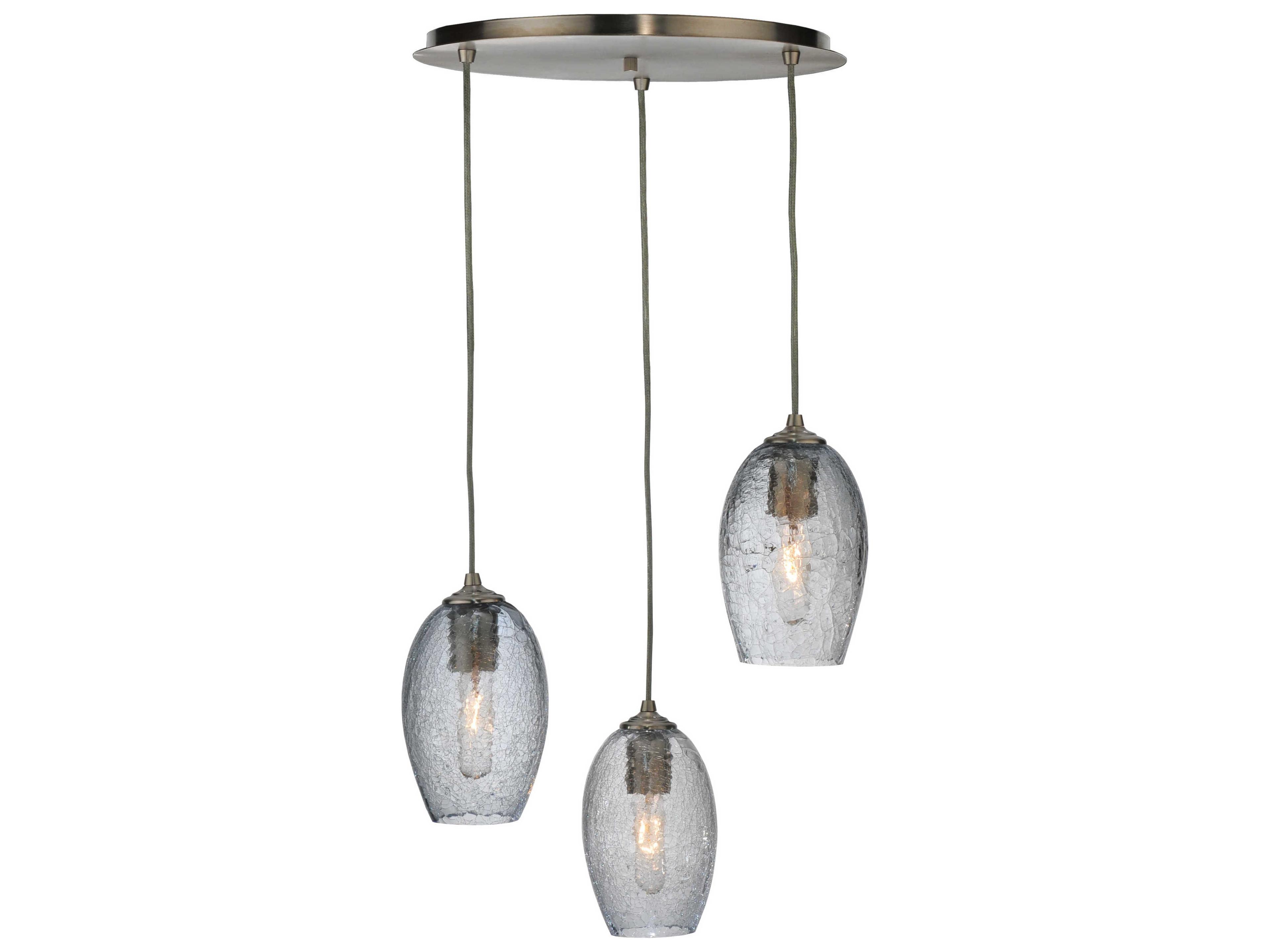 Contemporary 3-Light Gold Glass Bell Pendant