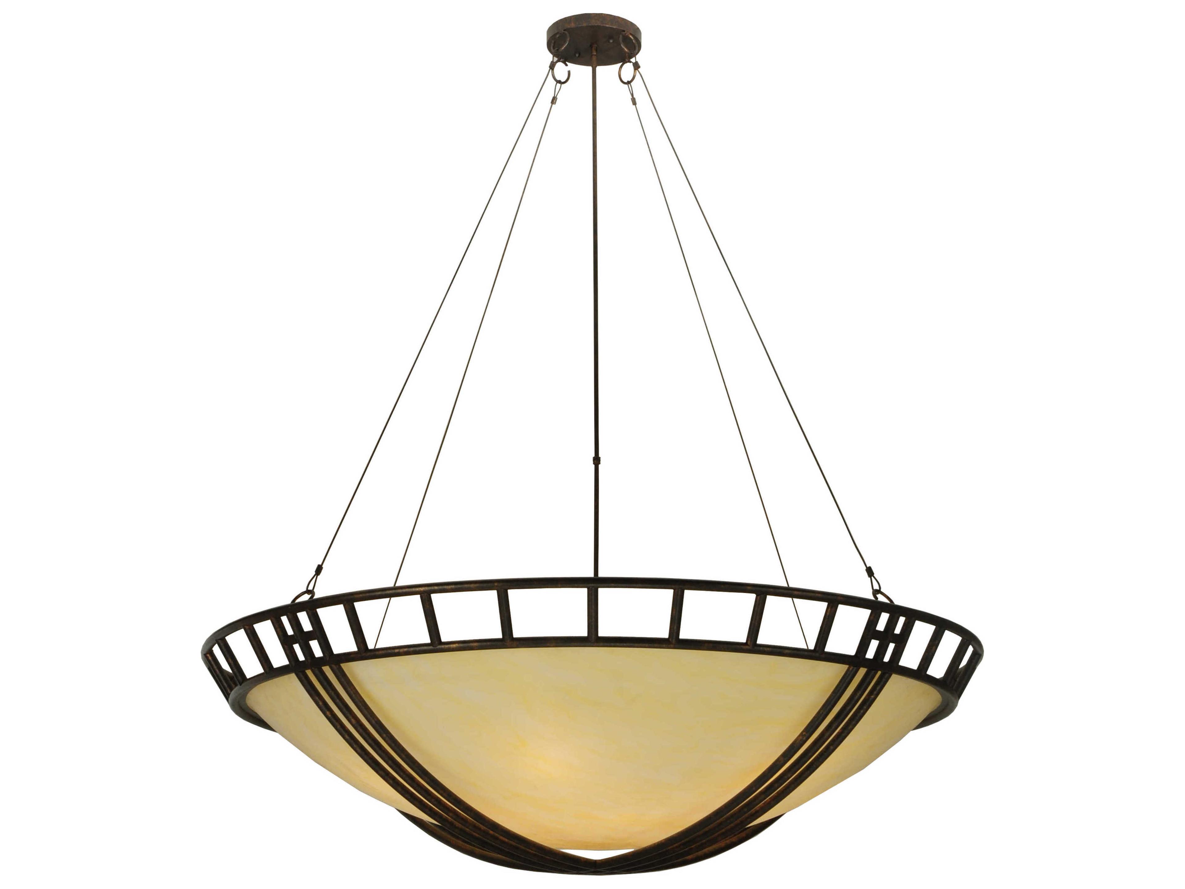 Contemporary 1-Light Brown Bowl Geometric Pendant