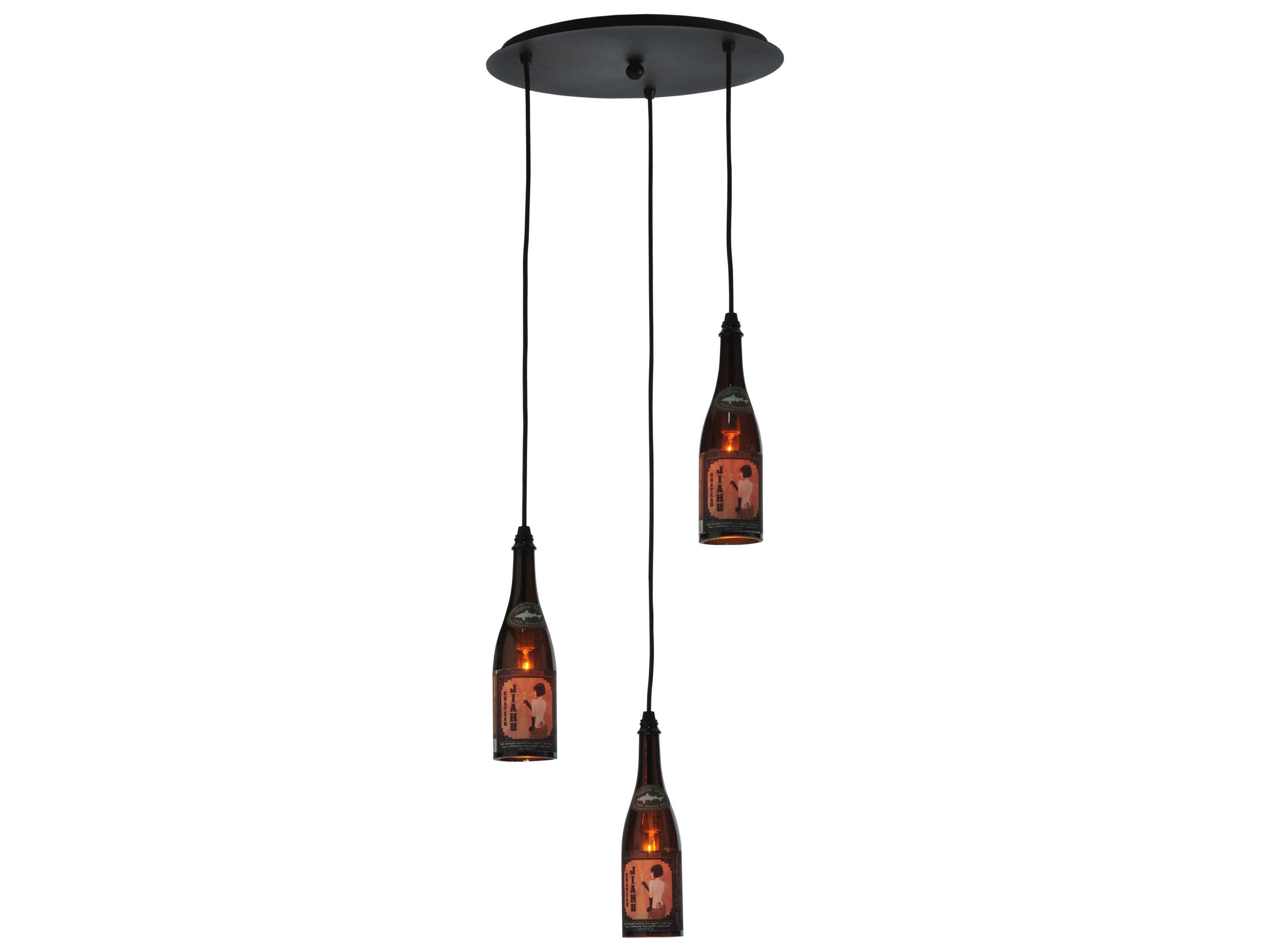 Contemporary 3-Light Black Pendant