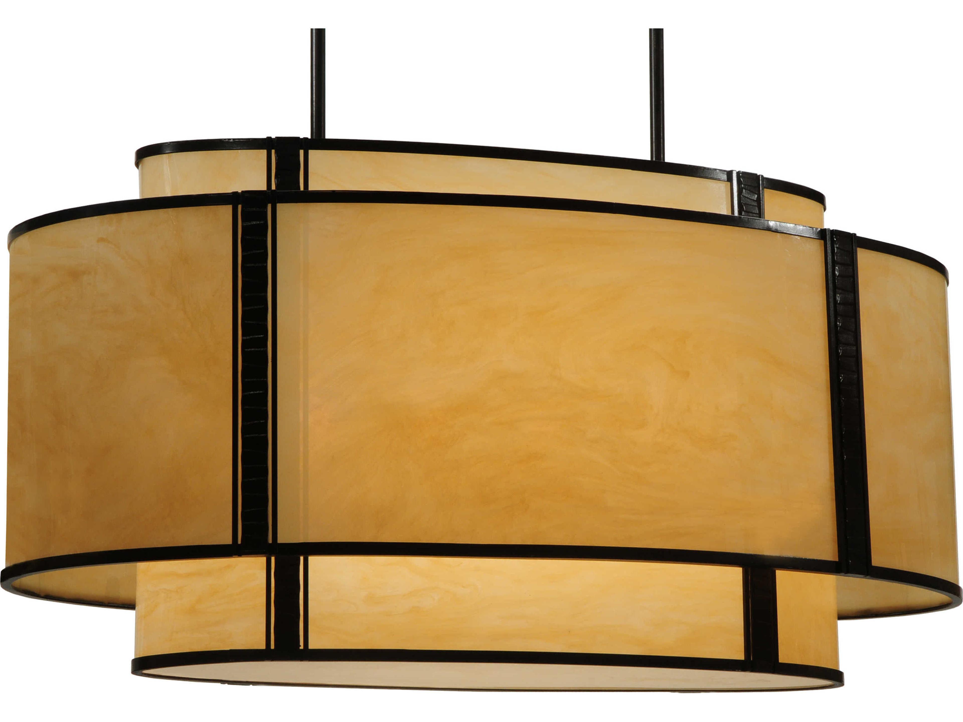 Contemporary 4-Light Brown Drum Pendant
