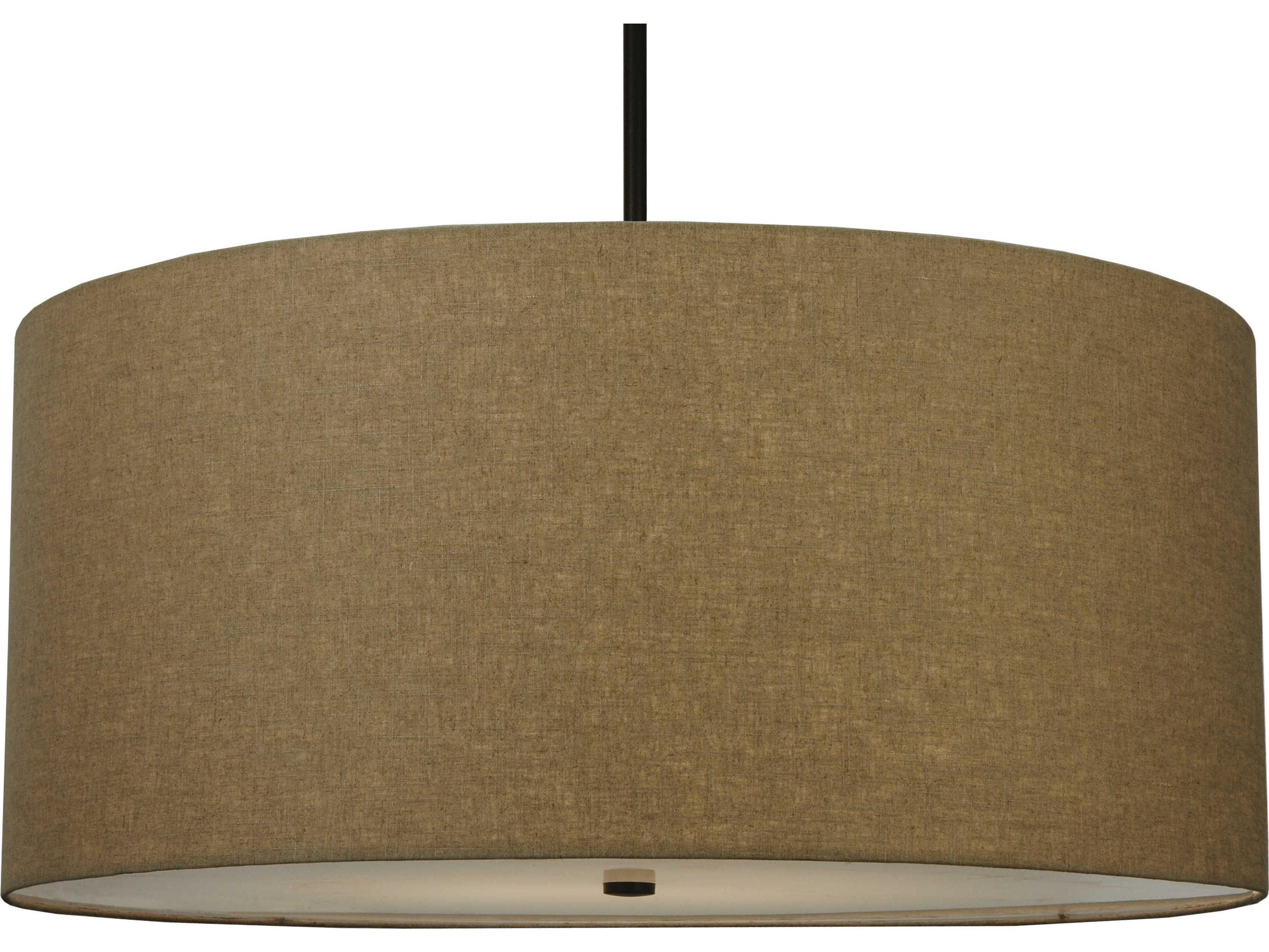 Contemporary 6-Light Black Drum Pendant