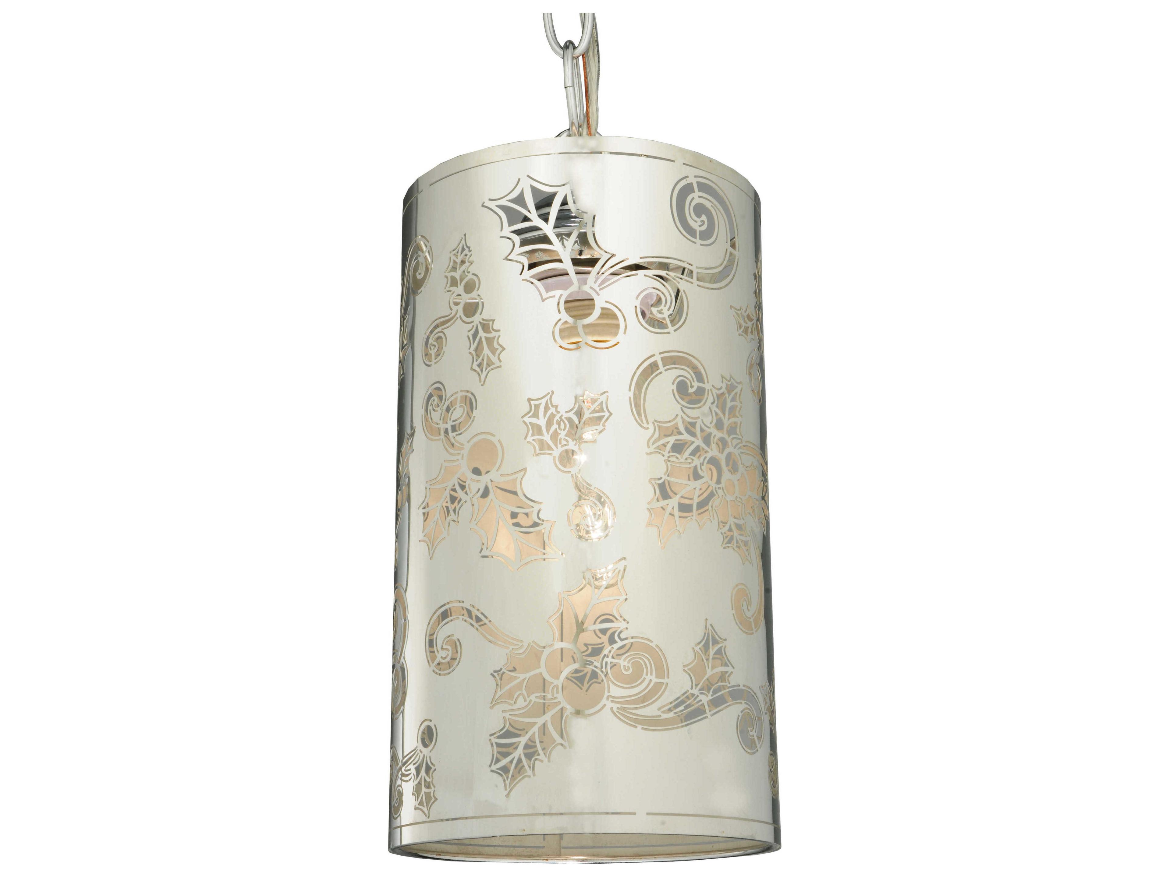 Contemporary 1-Light Chrome Drum Pendant