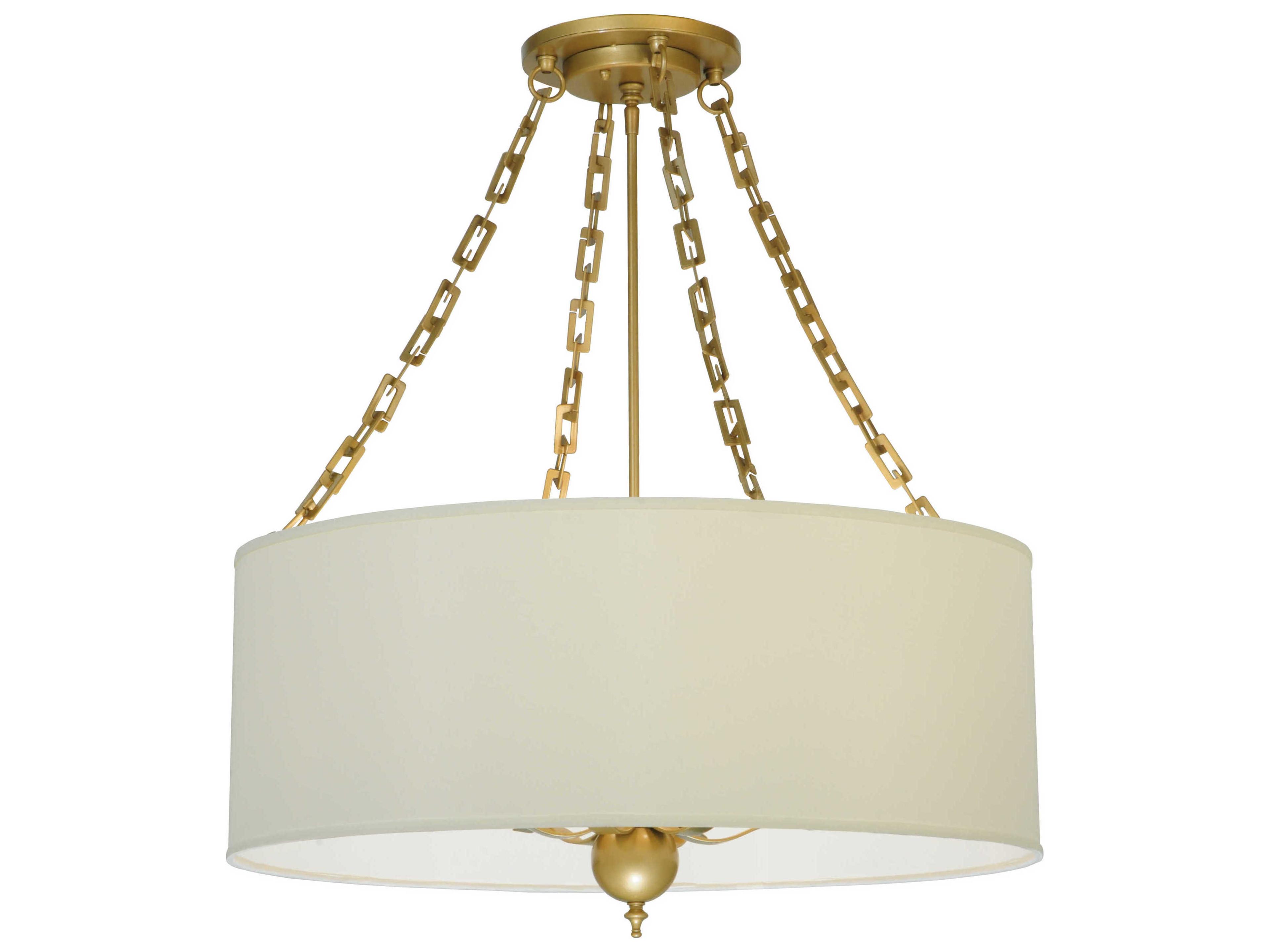 Contemporary 6-Light Yellow Drum Pendant