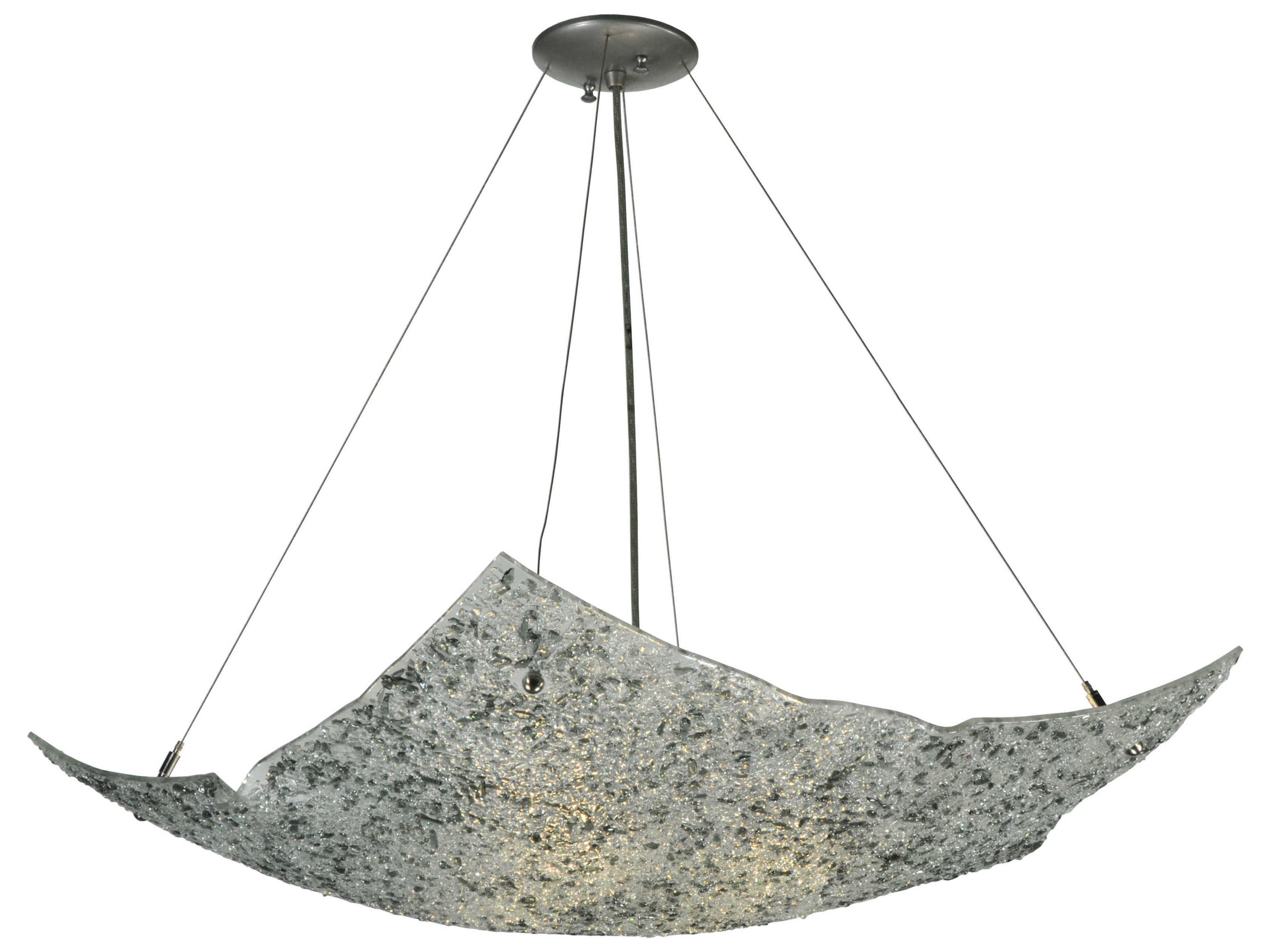 Moonscape Fused Glass 4-light Inverted Pendant