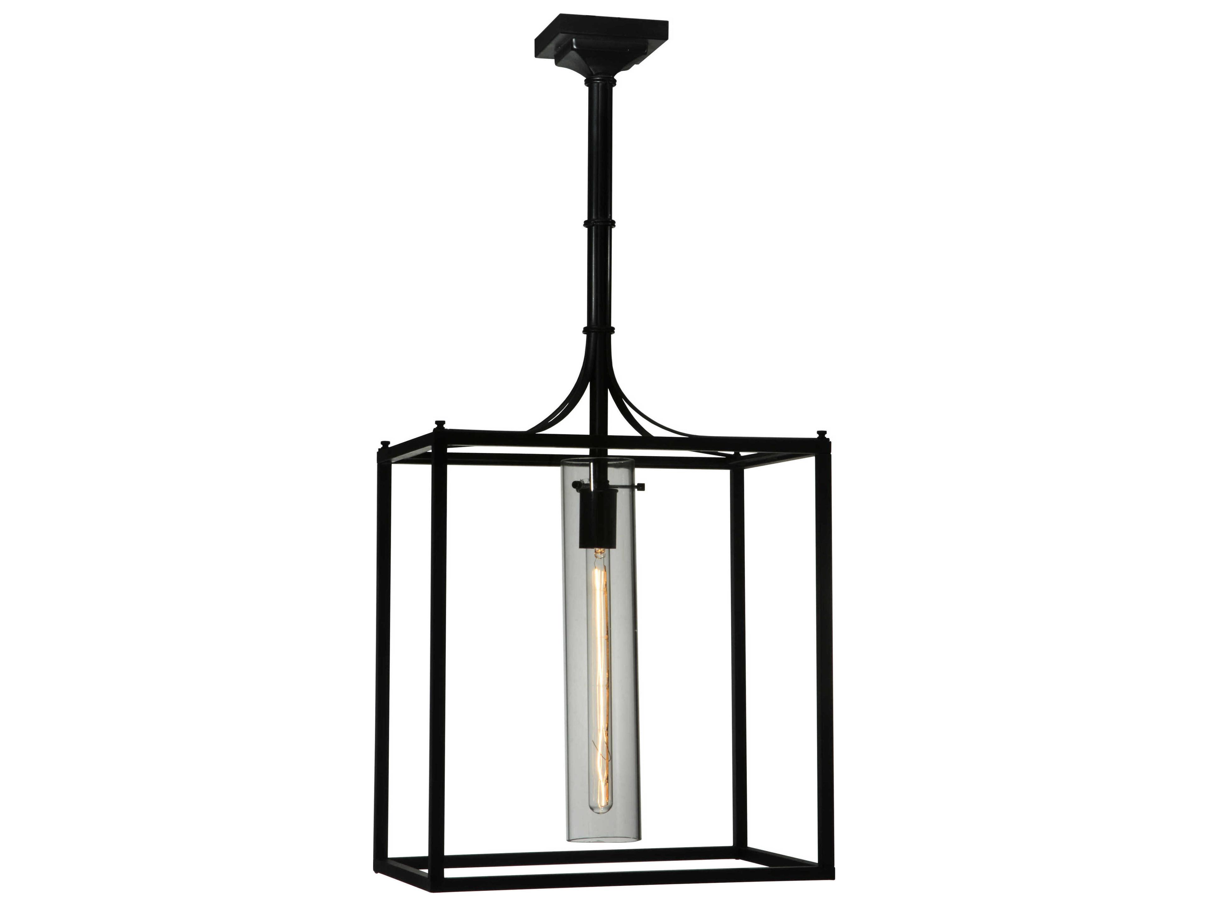 Contemporary 1-Light Black Cylinder Geometric Pendant
