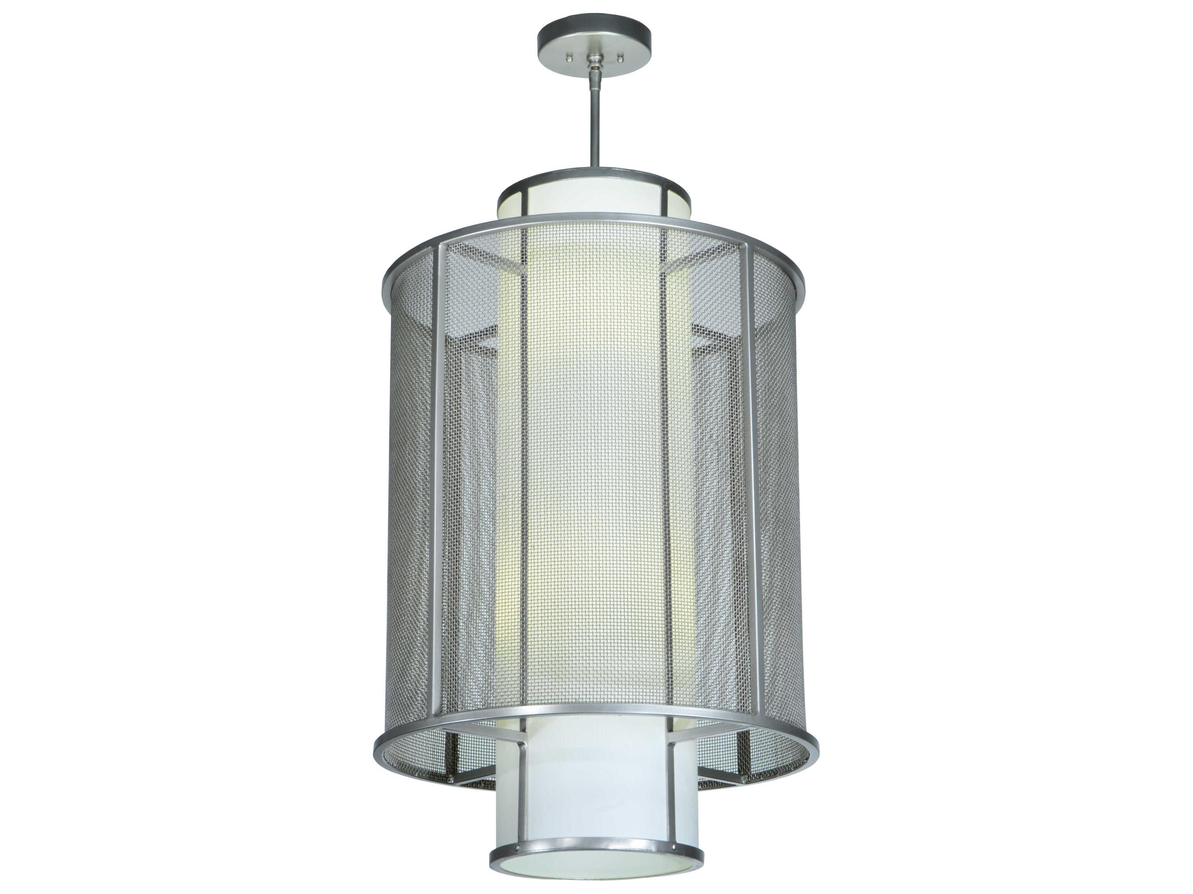 Contemporary 4-Light Gray Cylinder Pendant
