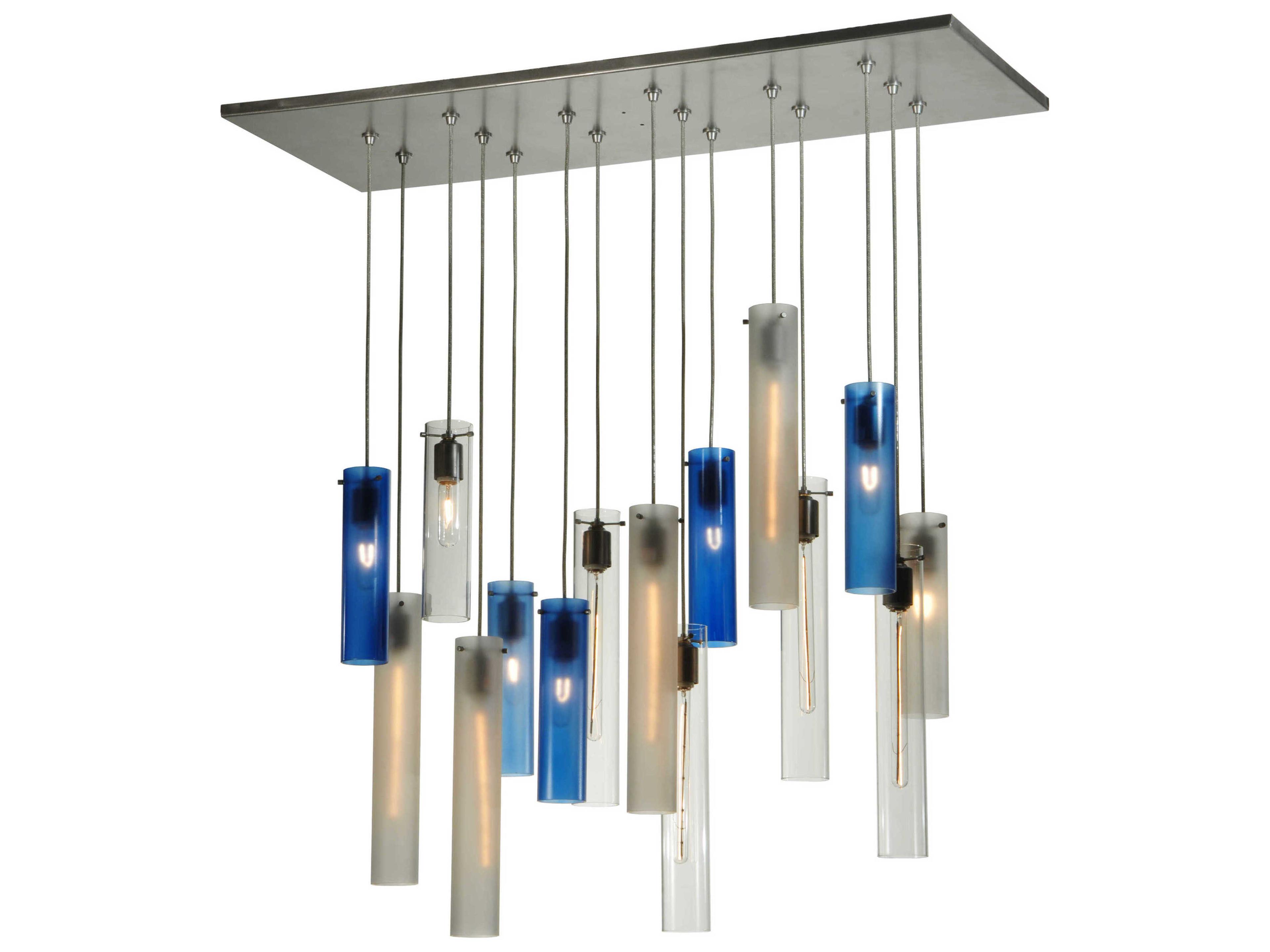 Contemporary 7-Light Nickel Cylinder Pendant