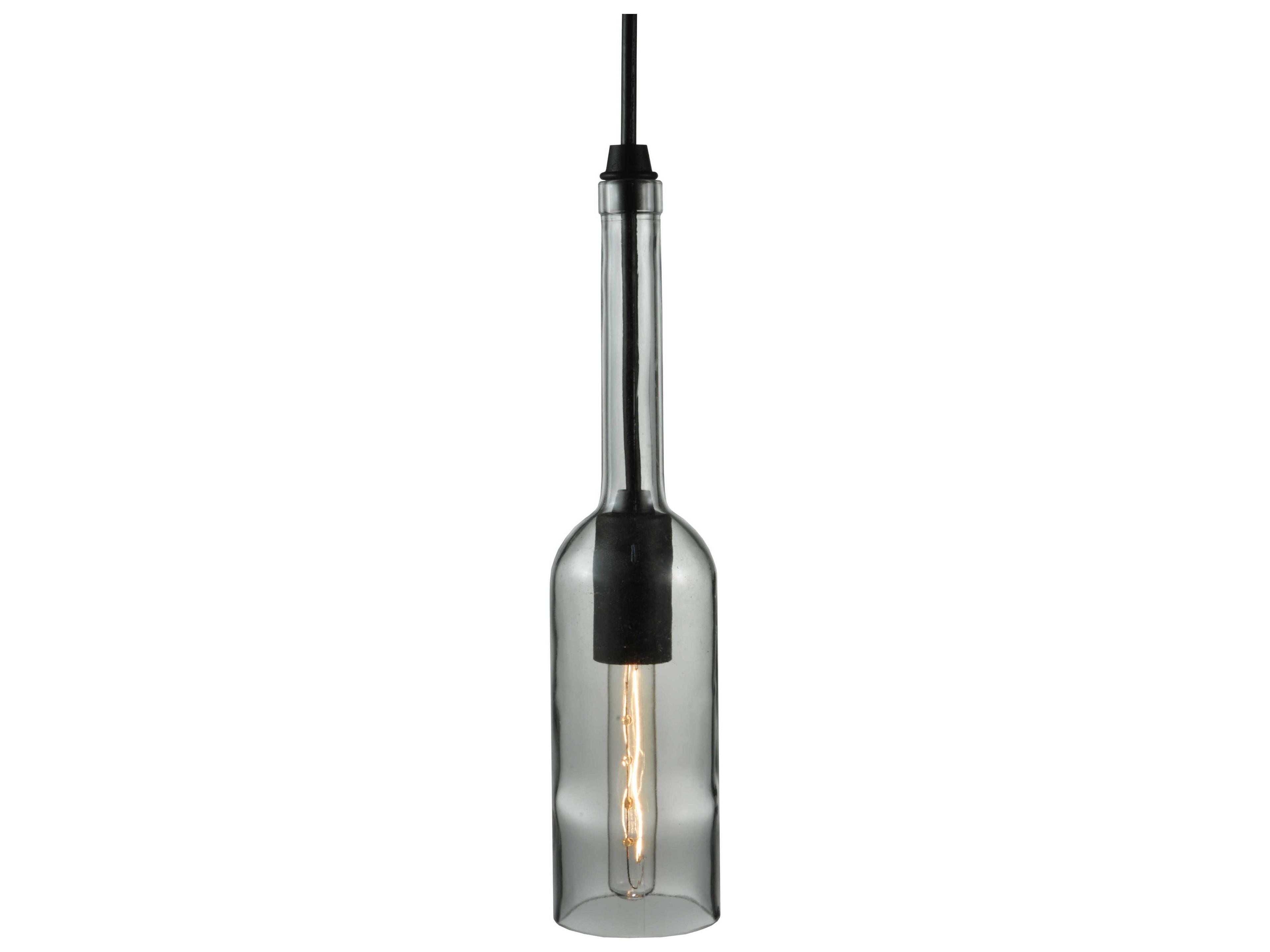 Contemporary 1-Light Black Glass Lantern Pendant