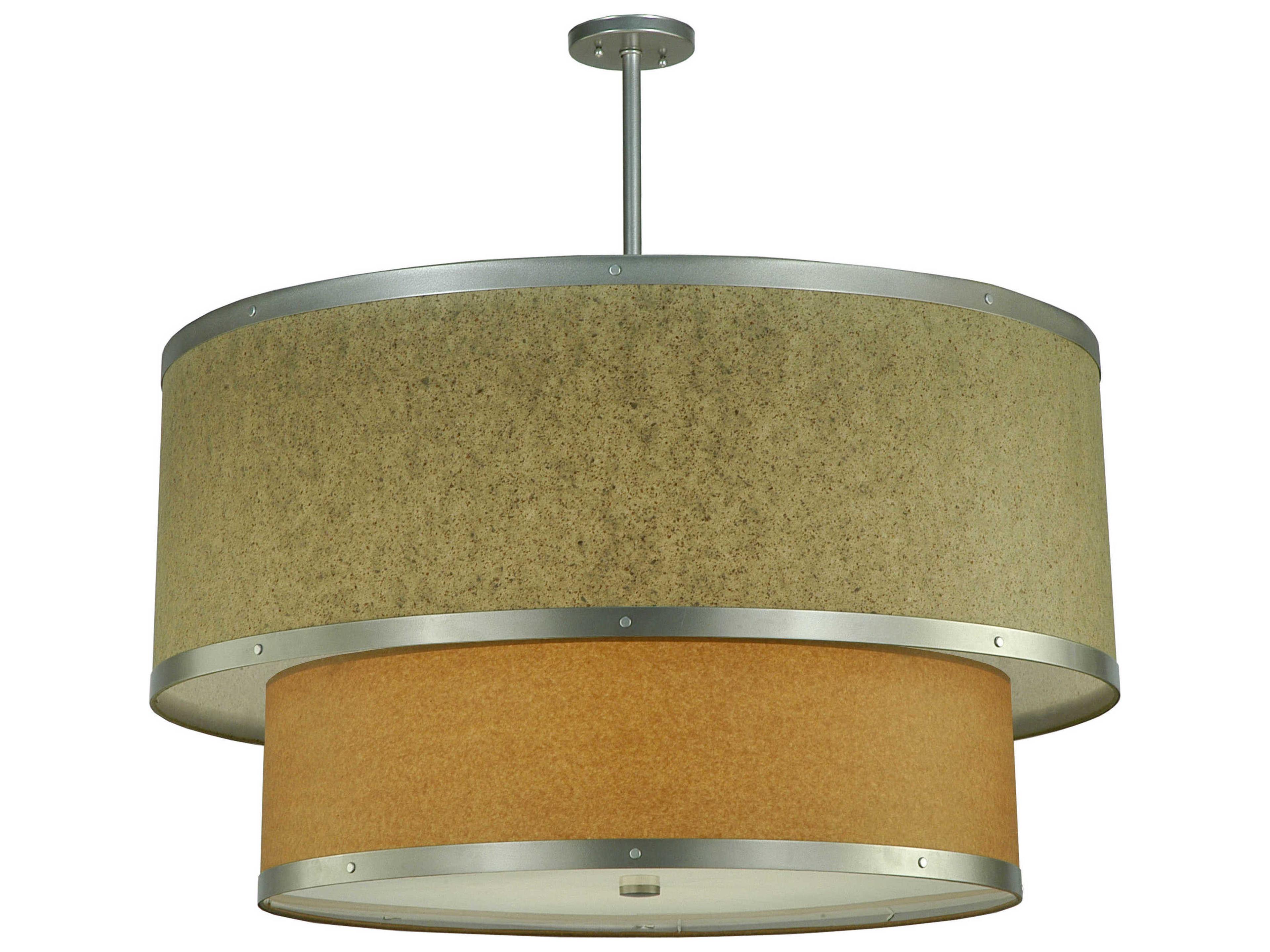 Sage 6-Light Gray Drum Tiered Pendant