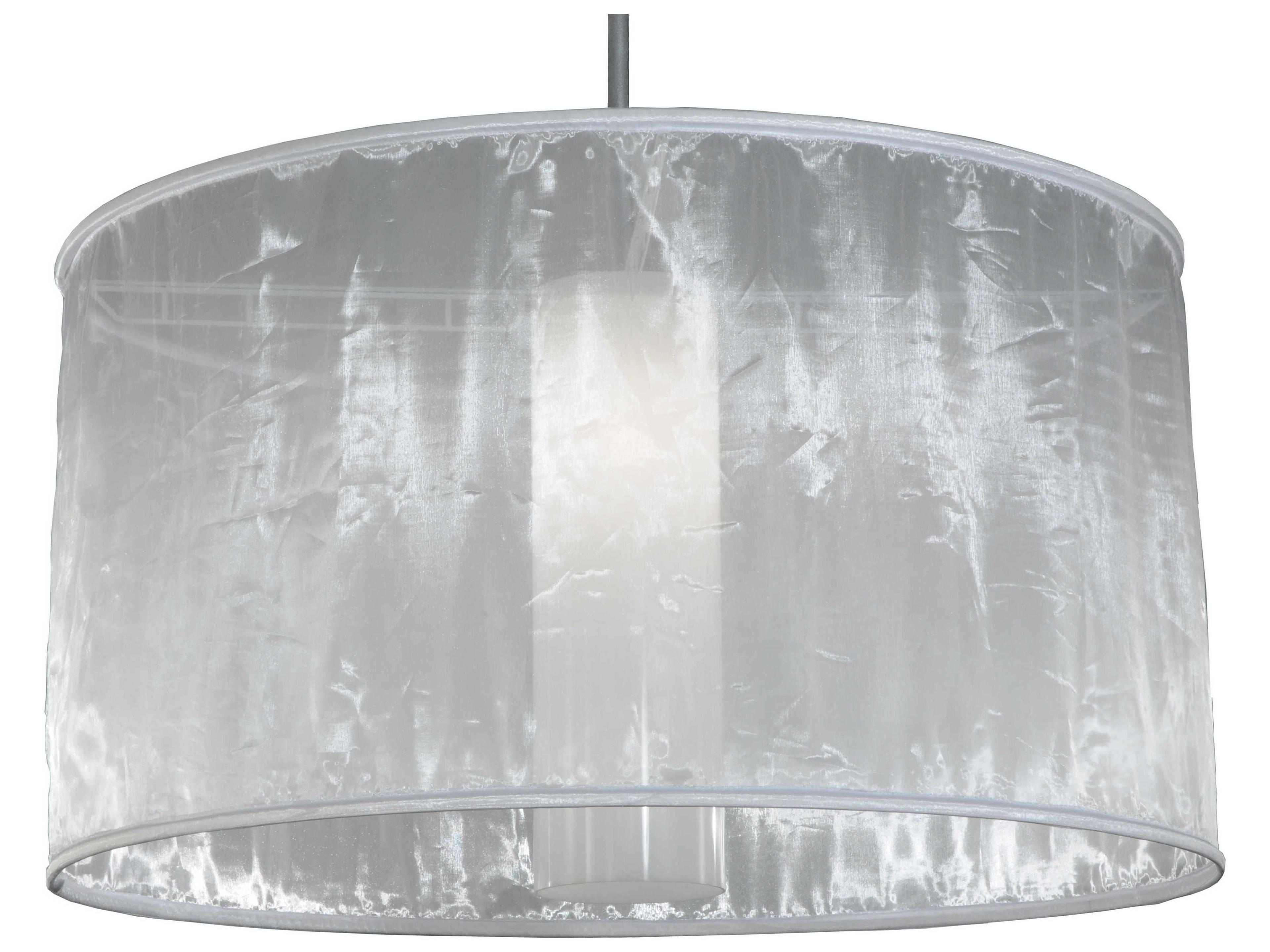 Contemporary 1-Light White Glass Cylinder Drum Pendant