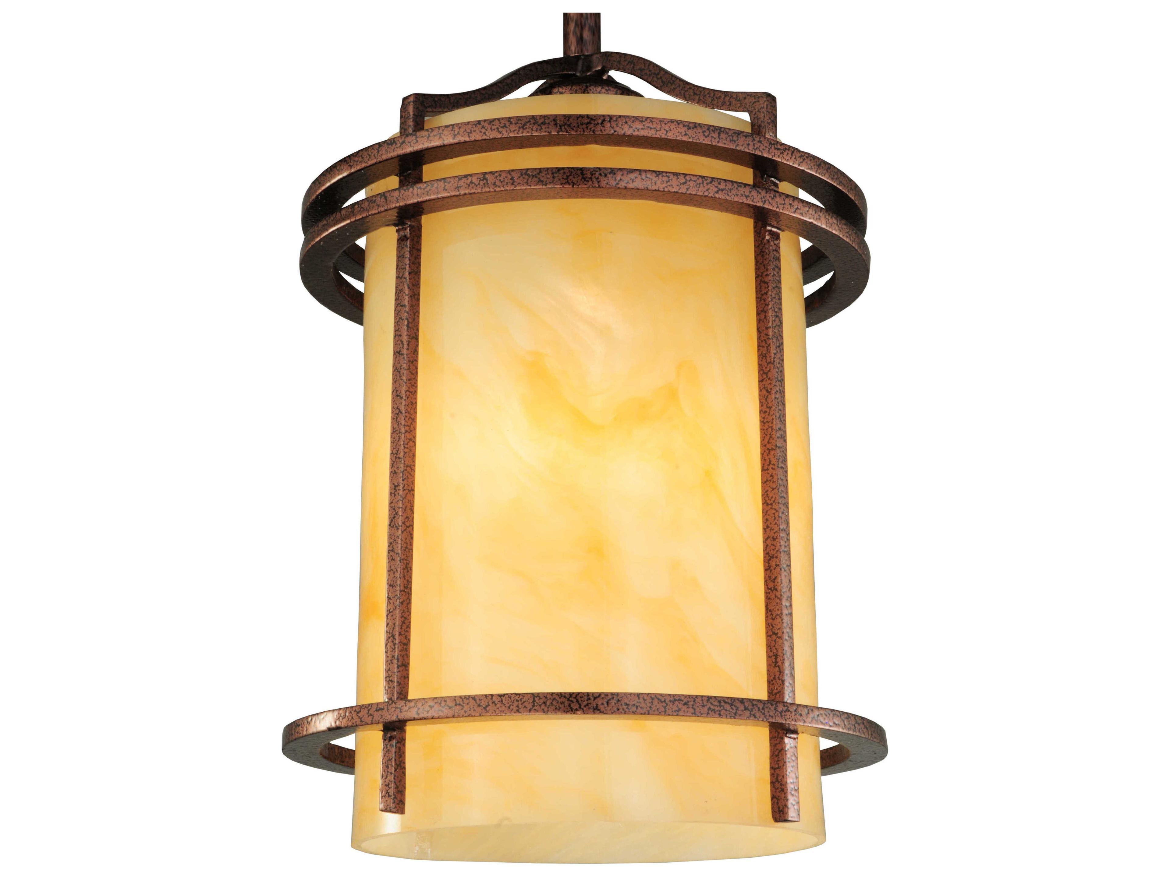 Contemporary 1-Light Copper Cylinder Pendant