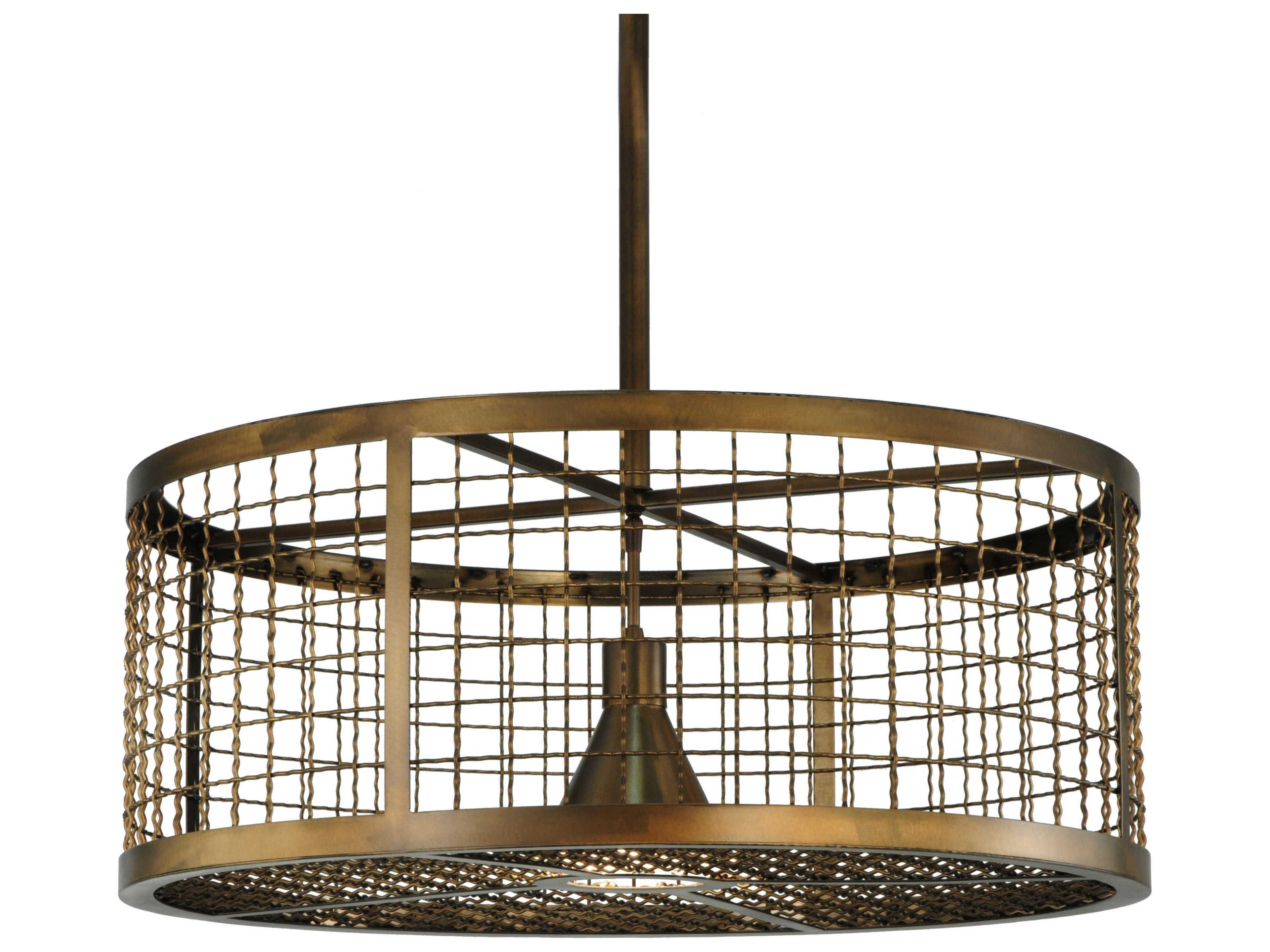 Contemporary 1-Light Copper Drum Pendant