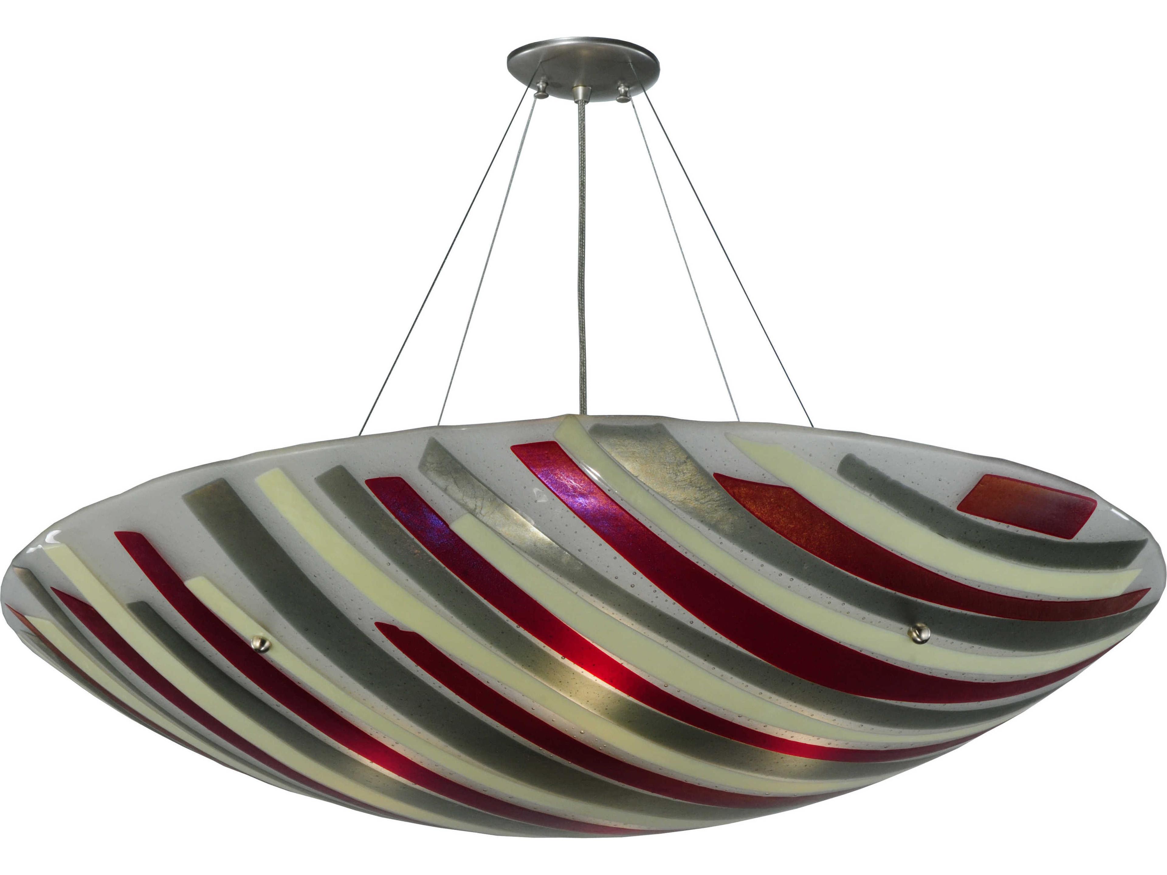 Metro Fusion 4-Light Nickel Glass Bowl Pendant