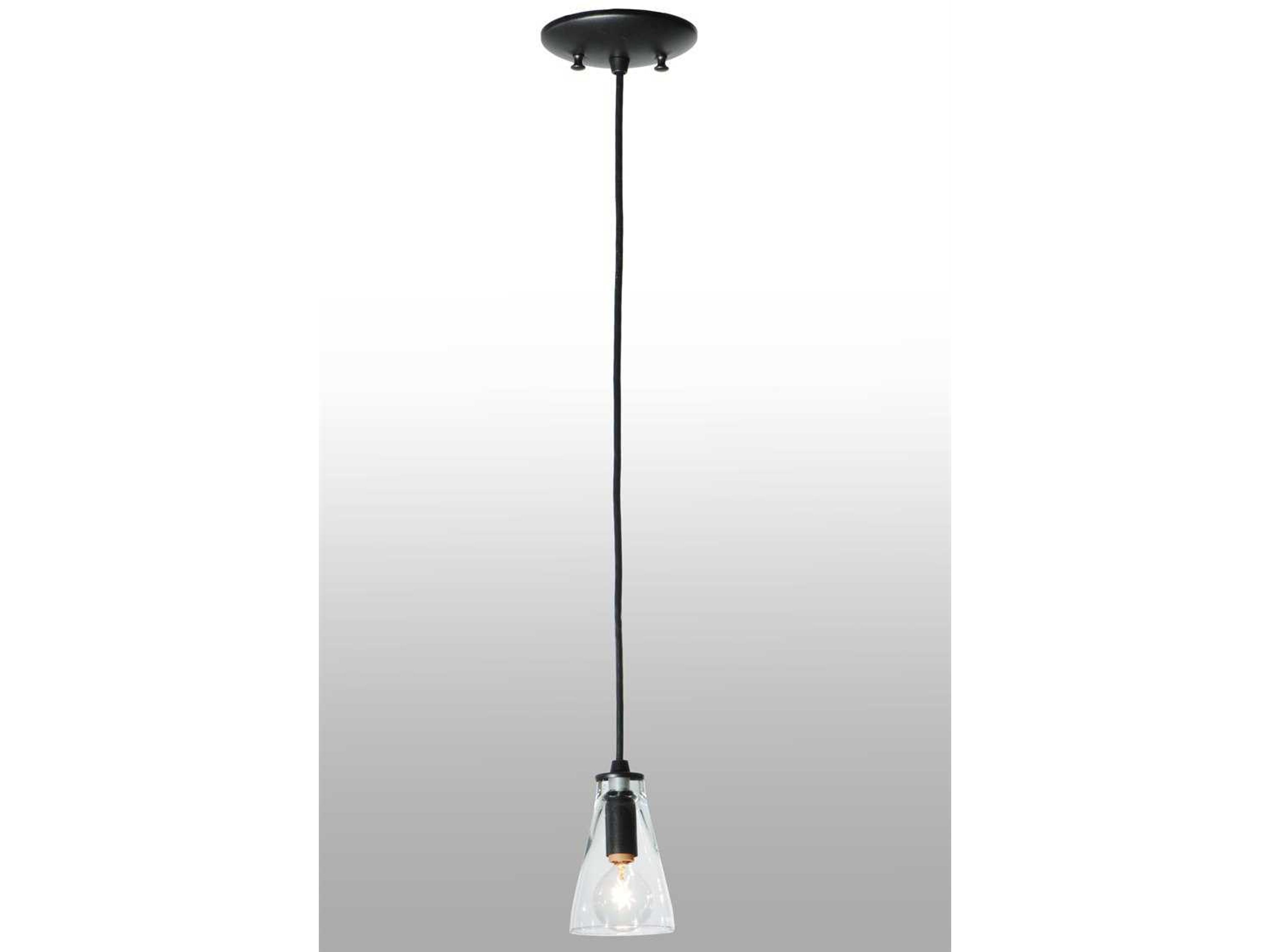 Contemporary 1-Light Black Glass Empire Pendant