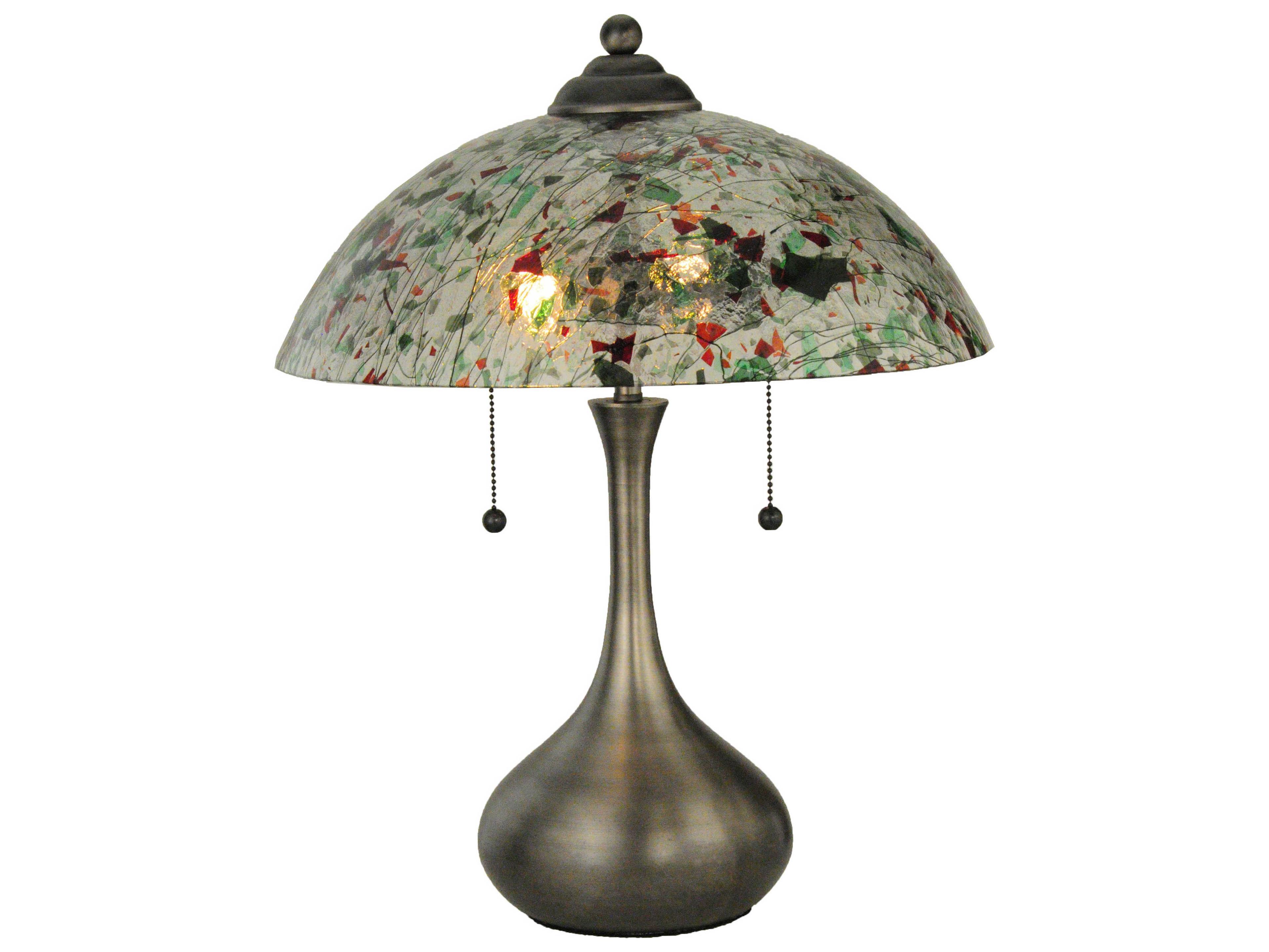 Metro Fusion Confetti Glass Green Table Lamp