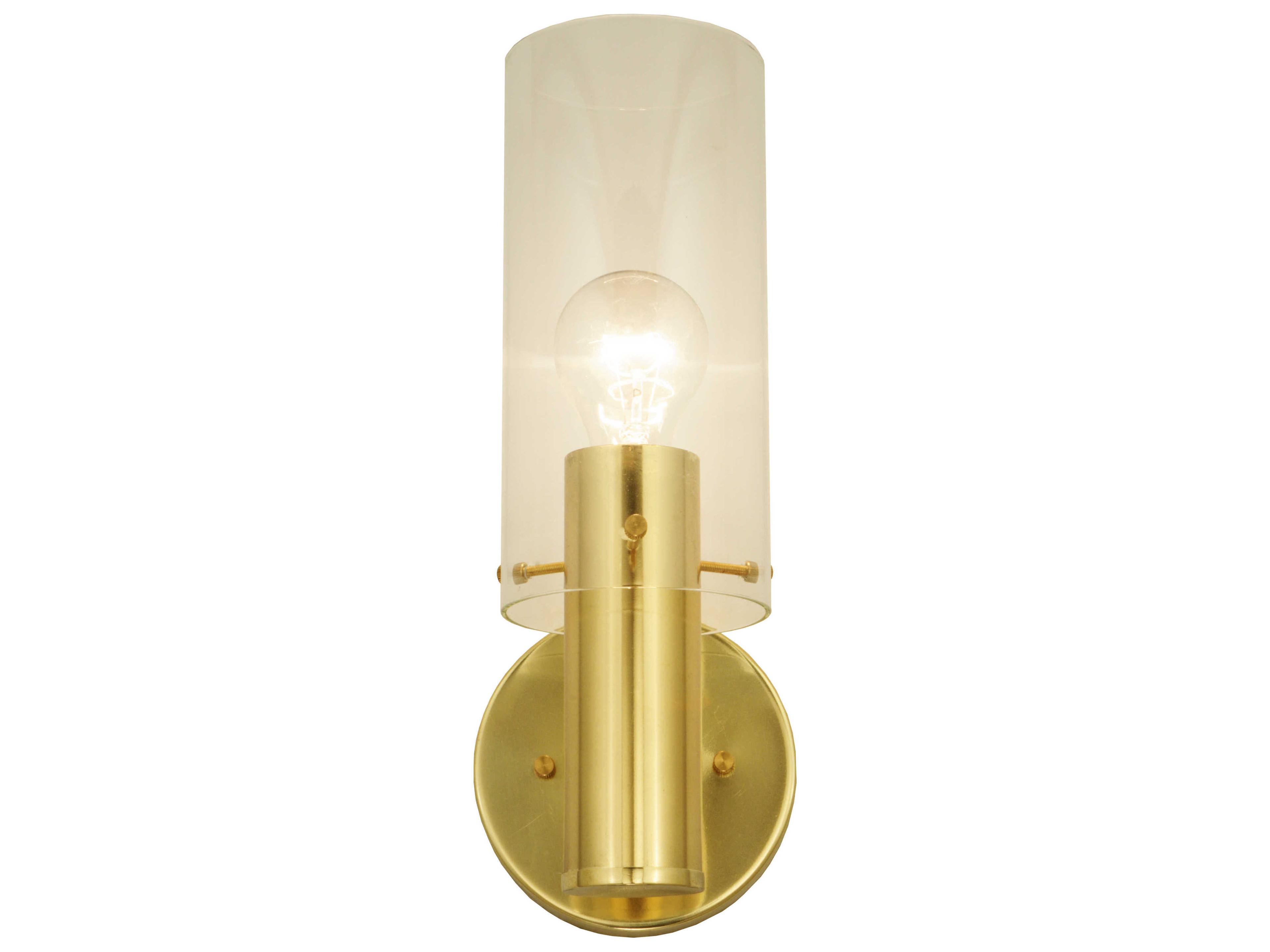 Contemporary 1-Light Brass Glass Wall Sconce