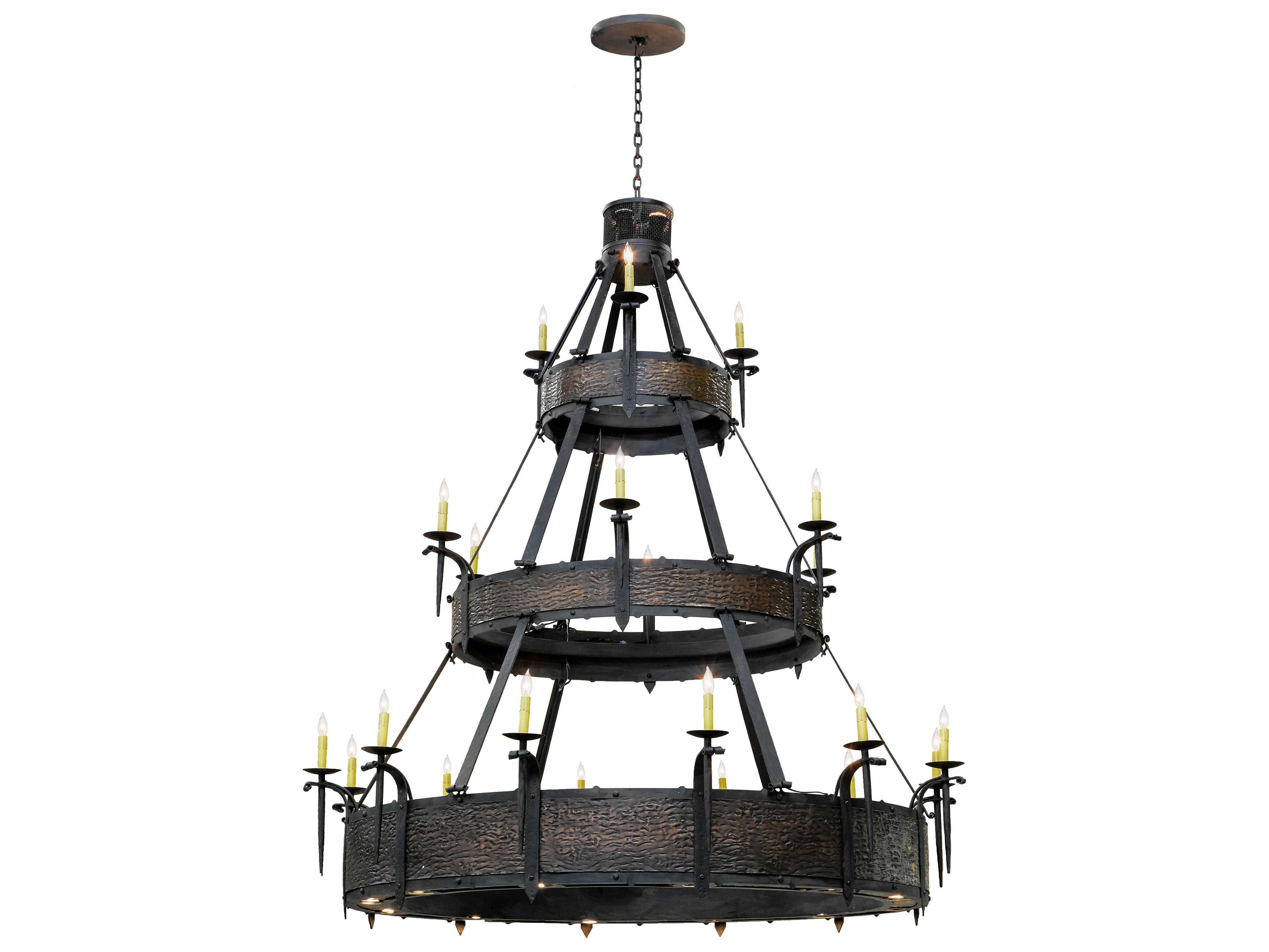 Costello Black copper Hilites Candelabra Round Chandelier