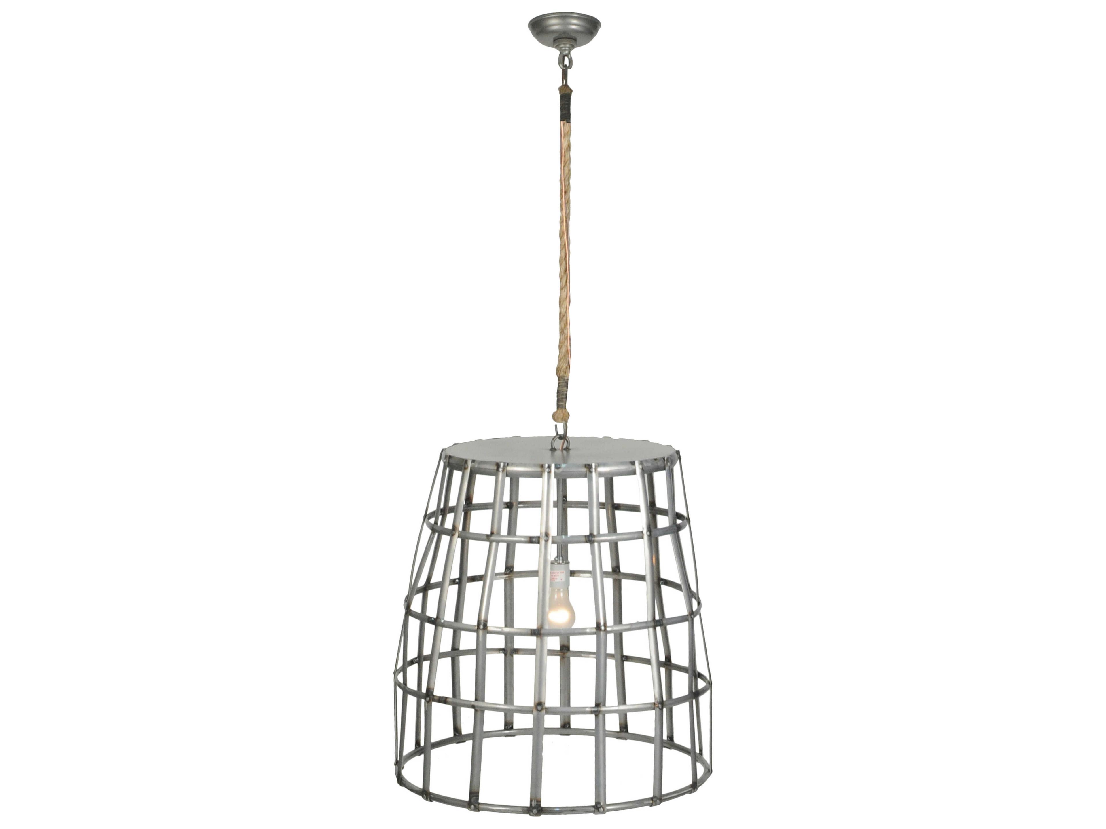 Country 1-Light Steel Bell Pendant