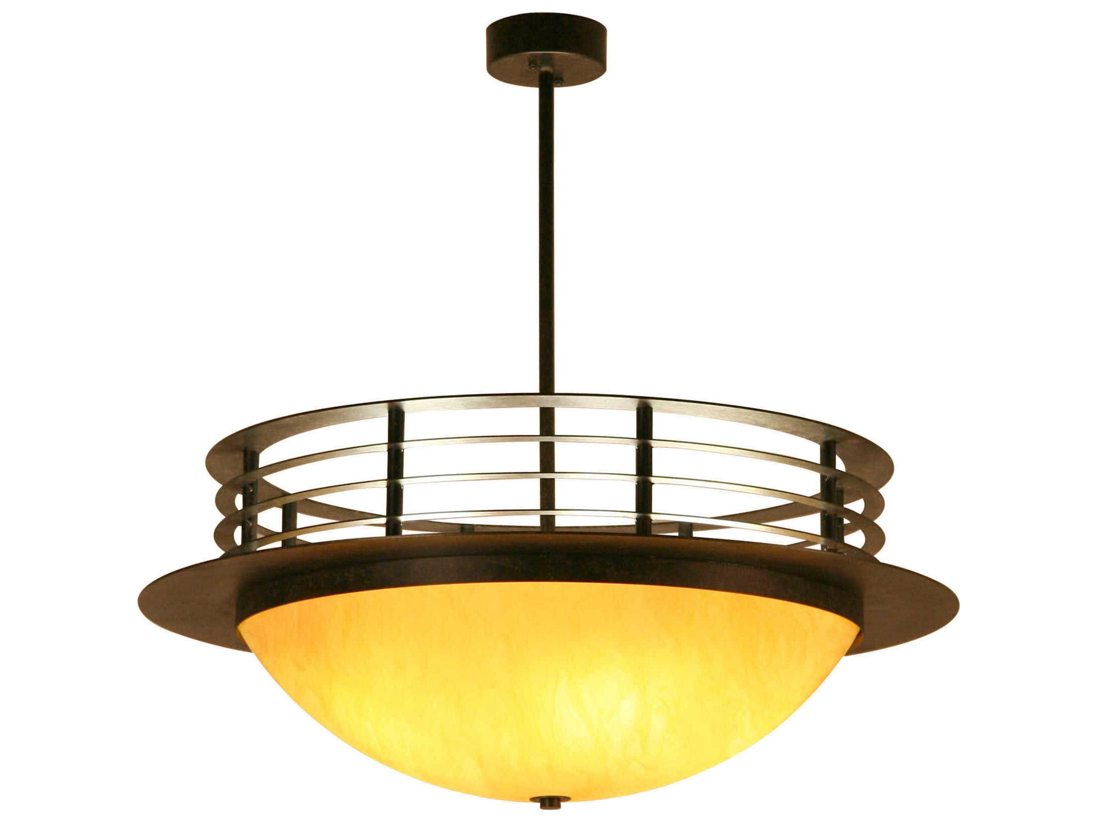 Cronos 5-Light Amber Brown Bell Pendant