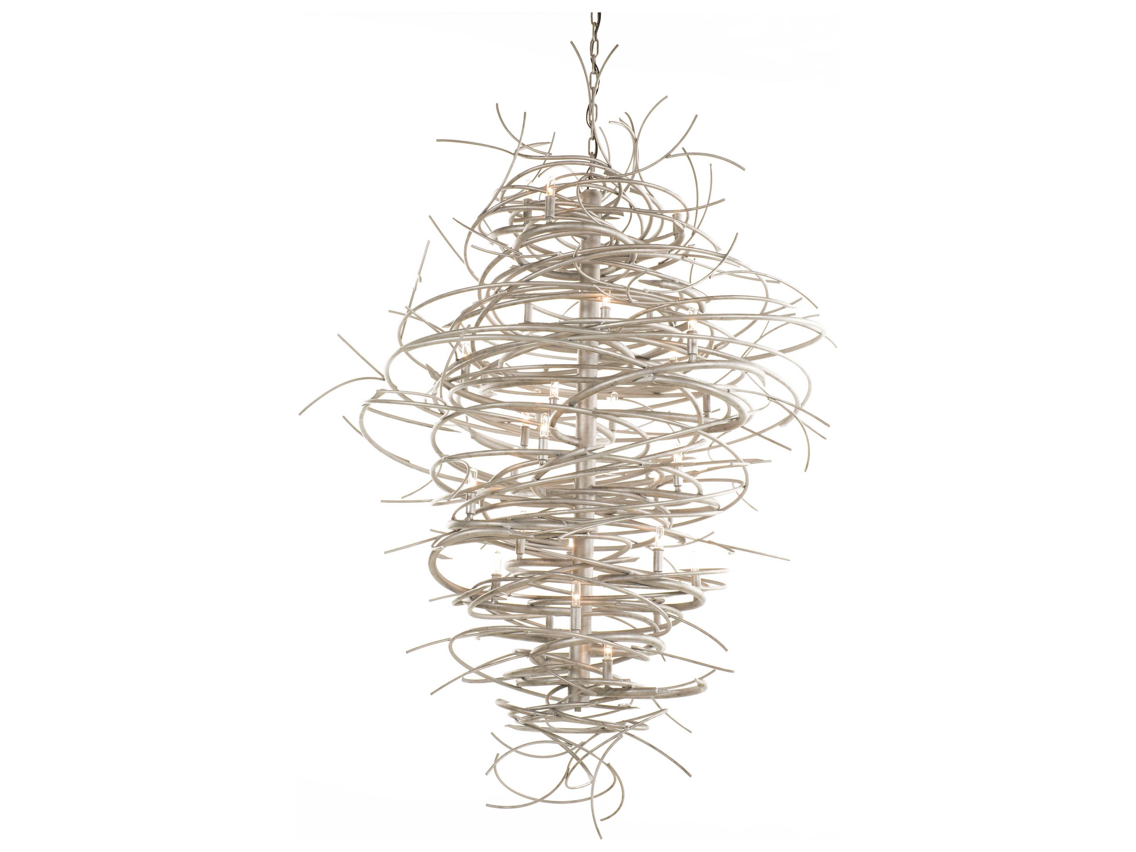 Cyclone 25-Light Pewter Tiered Chandelier