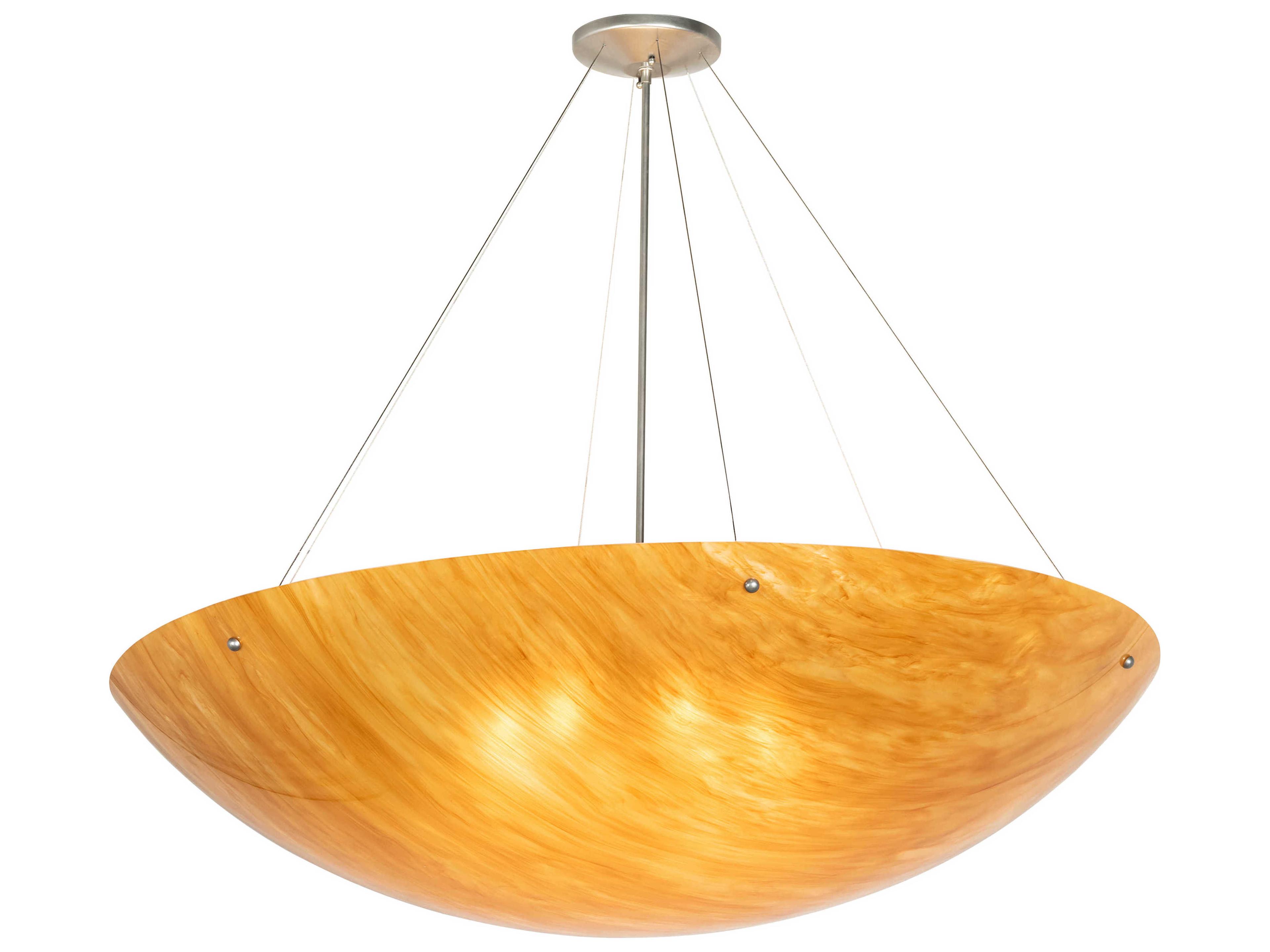 Cypola 8-Light Brushed Nickel Brown Bowl Pendant