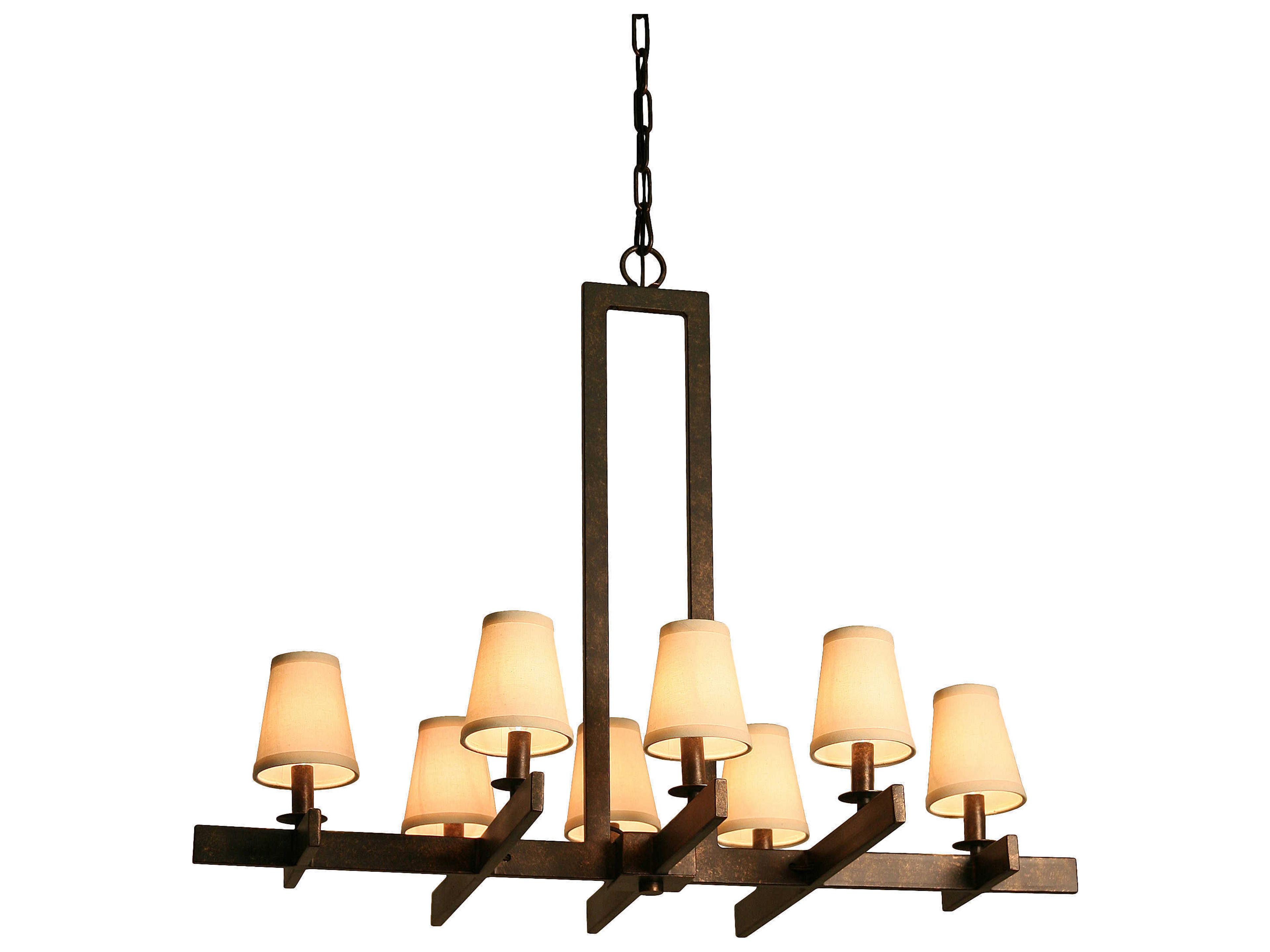 Dante 8-Light Gilded Tobacco Brown Empire Island Pendant