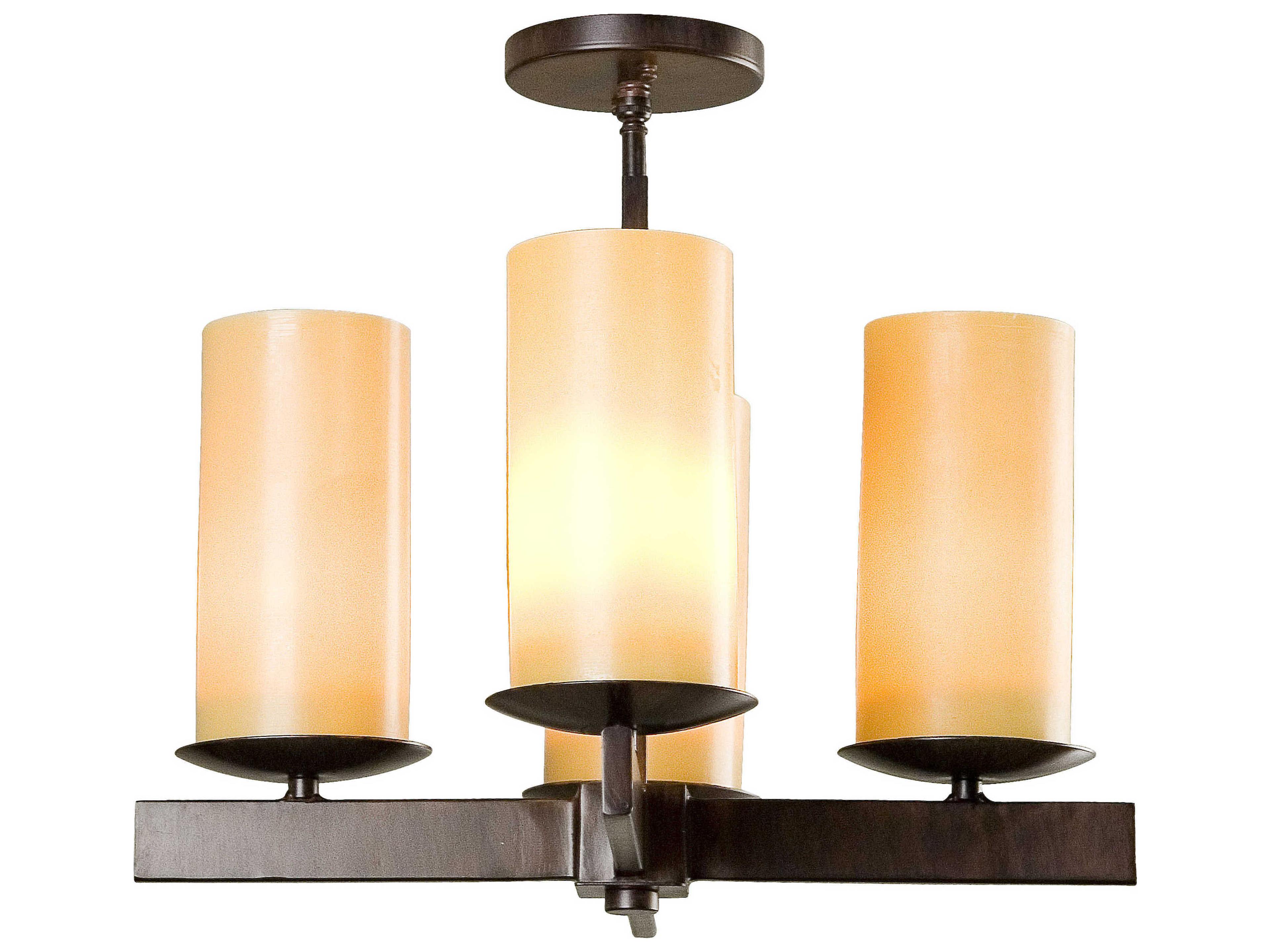Dante 4-Light Chocolate Brown Cylinder Semi Flush Mount