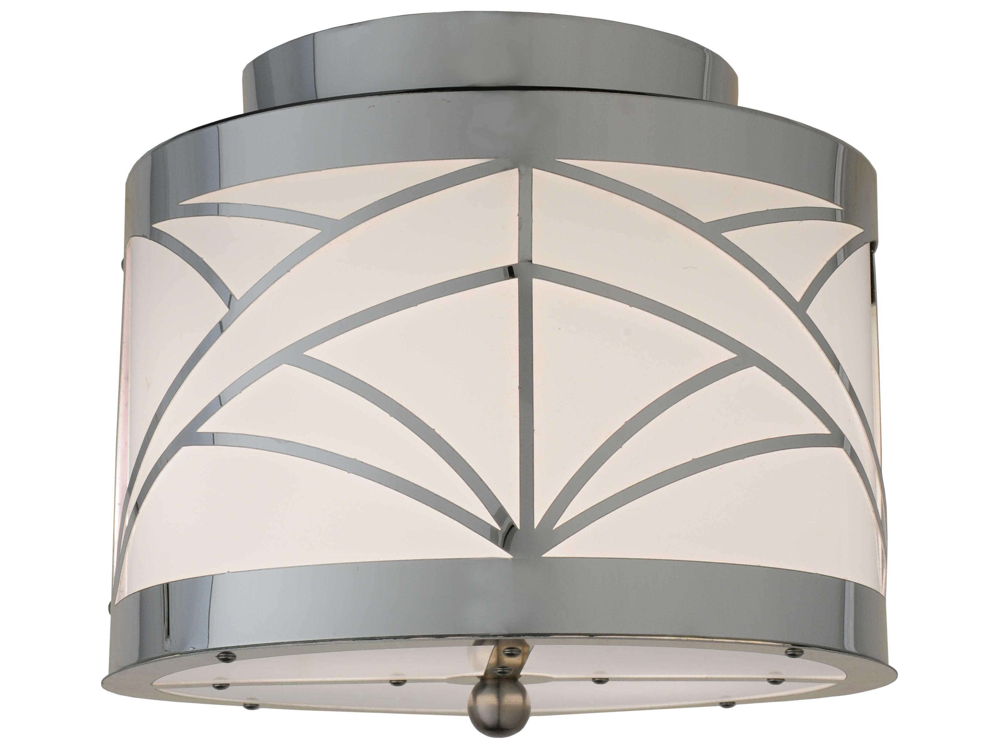 Deco 2-Light Gray Drum Flush Mount