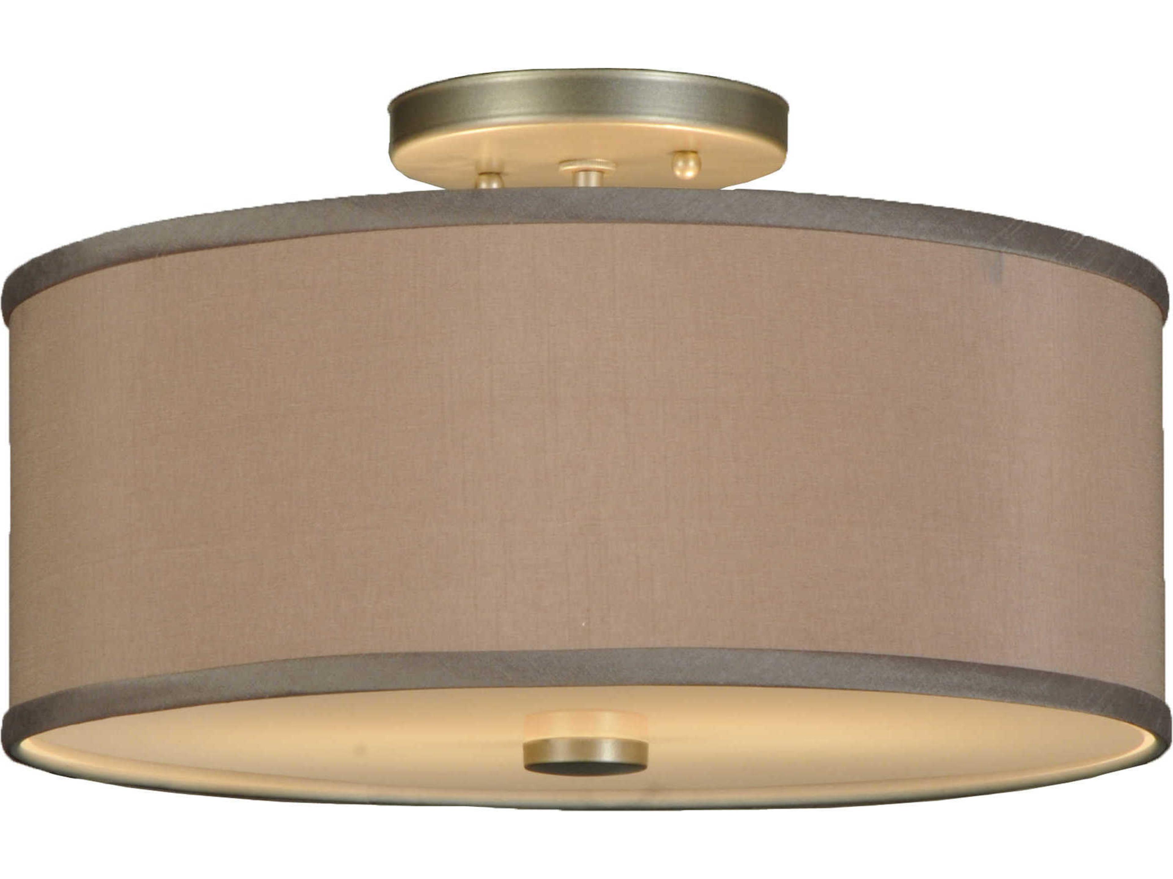 Deco 2-Light Yellow Drum Flush Mount