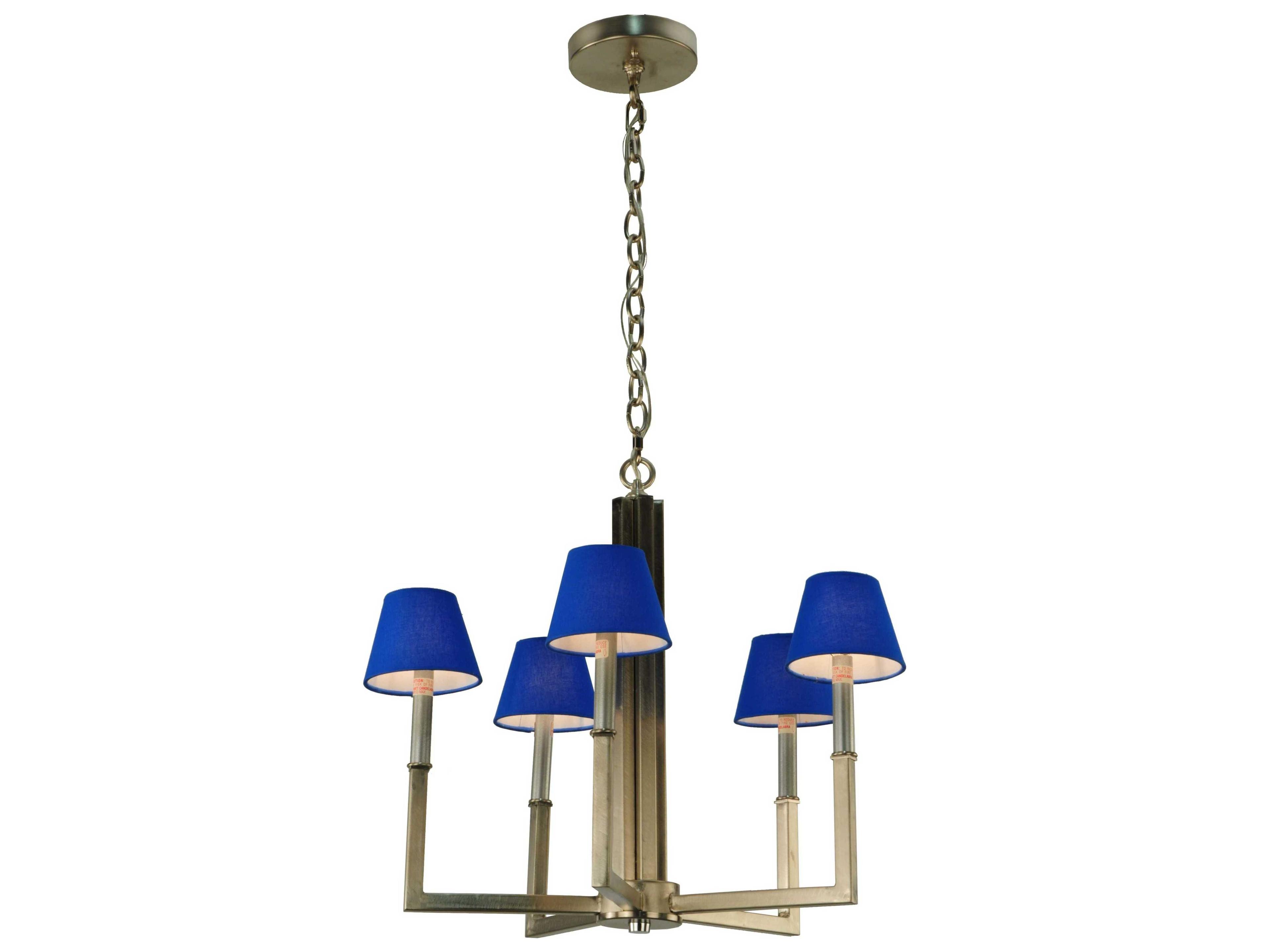 Deco 5-Light Nickel Candelabra Empire Chandelier