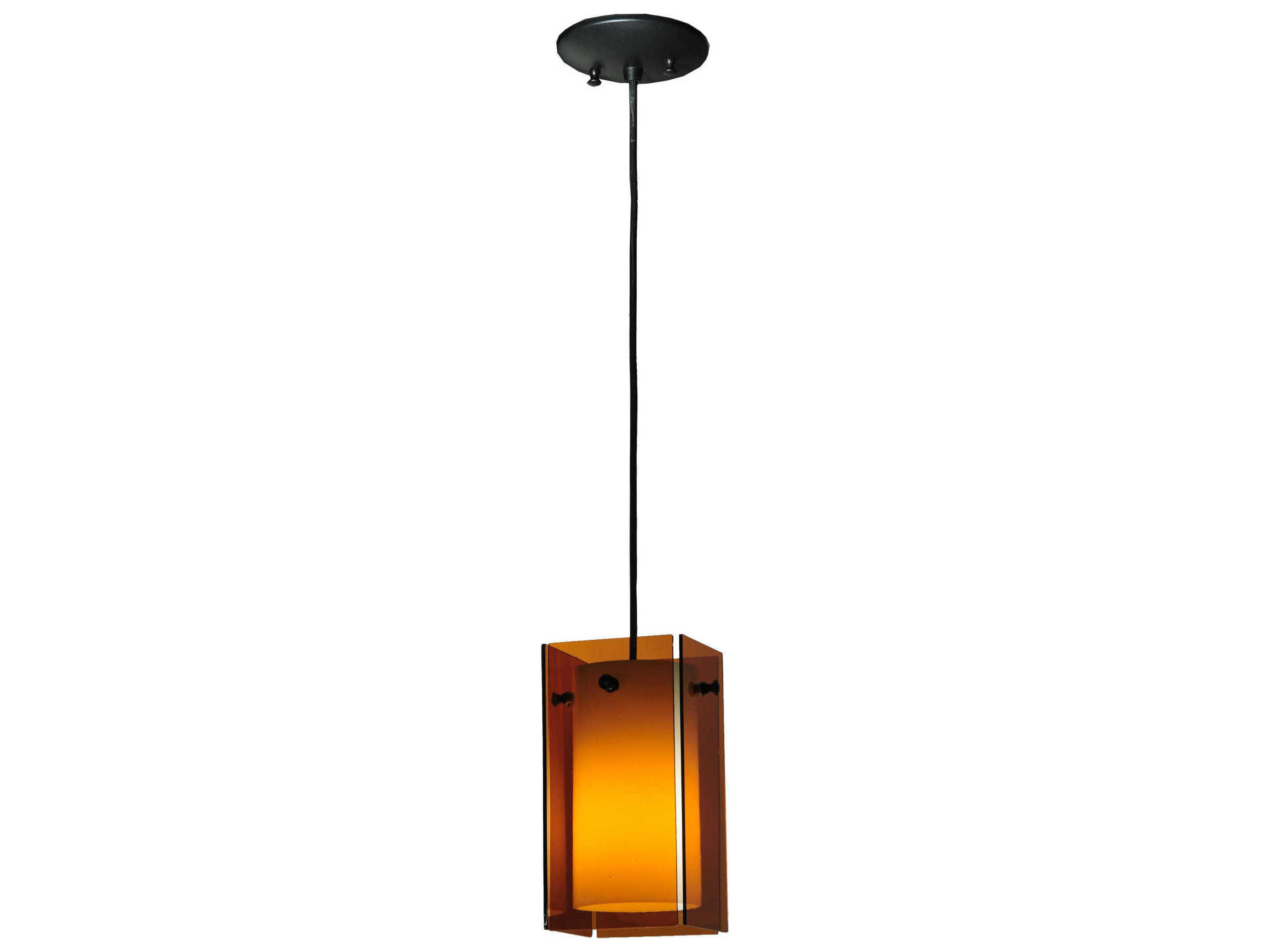 Deco 1-Light Black Glass Geometric Pendant