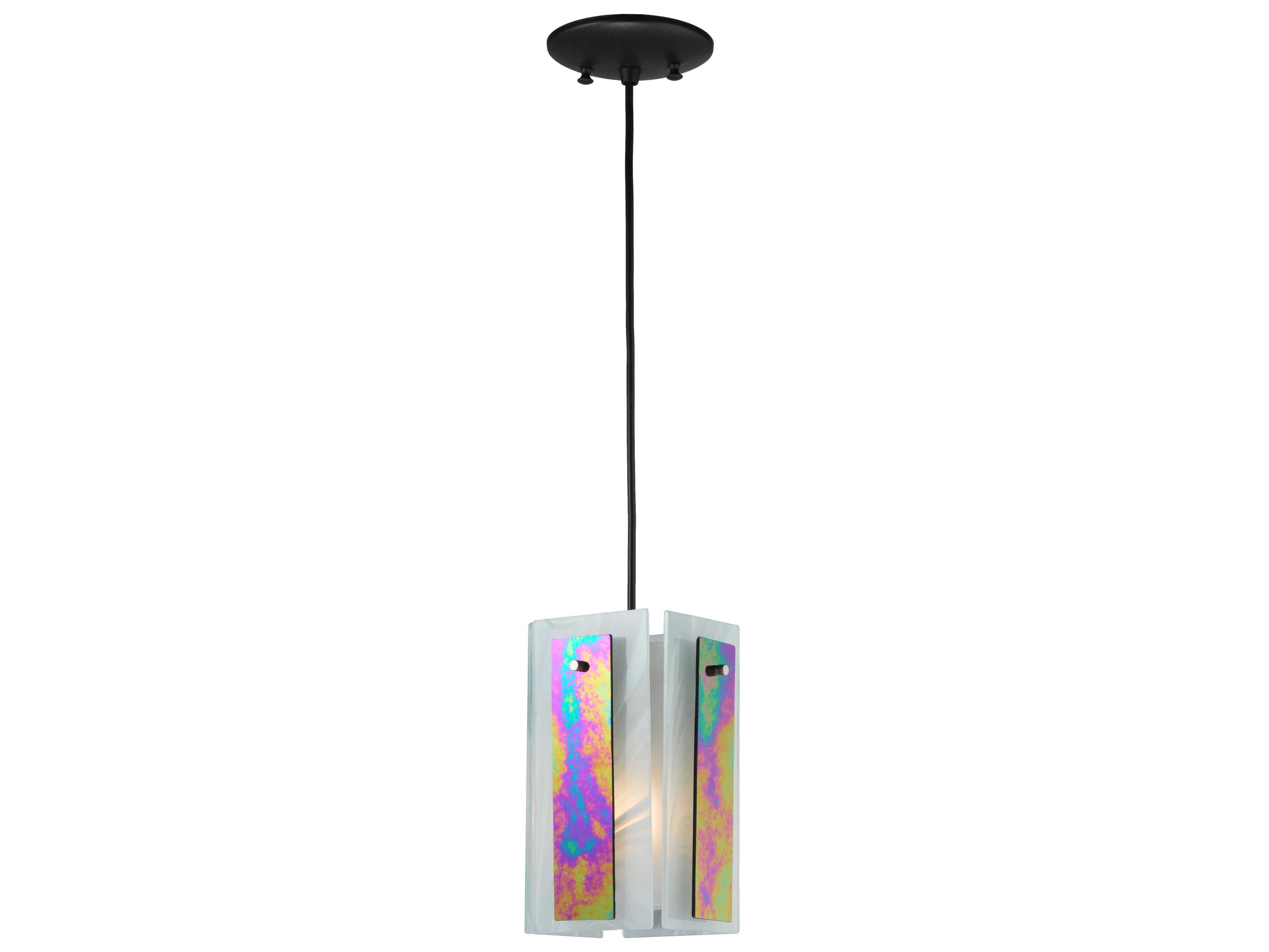 Deco 1-Light Black Glass Mini Pendant