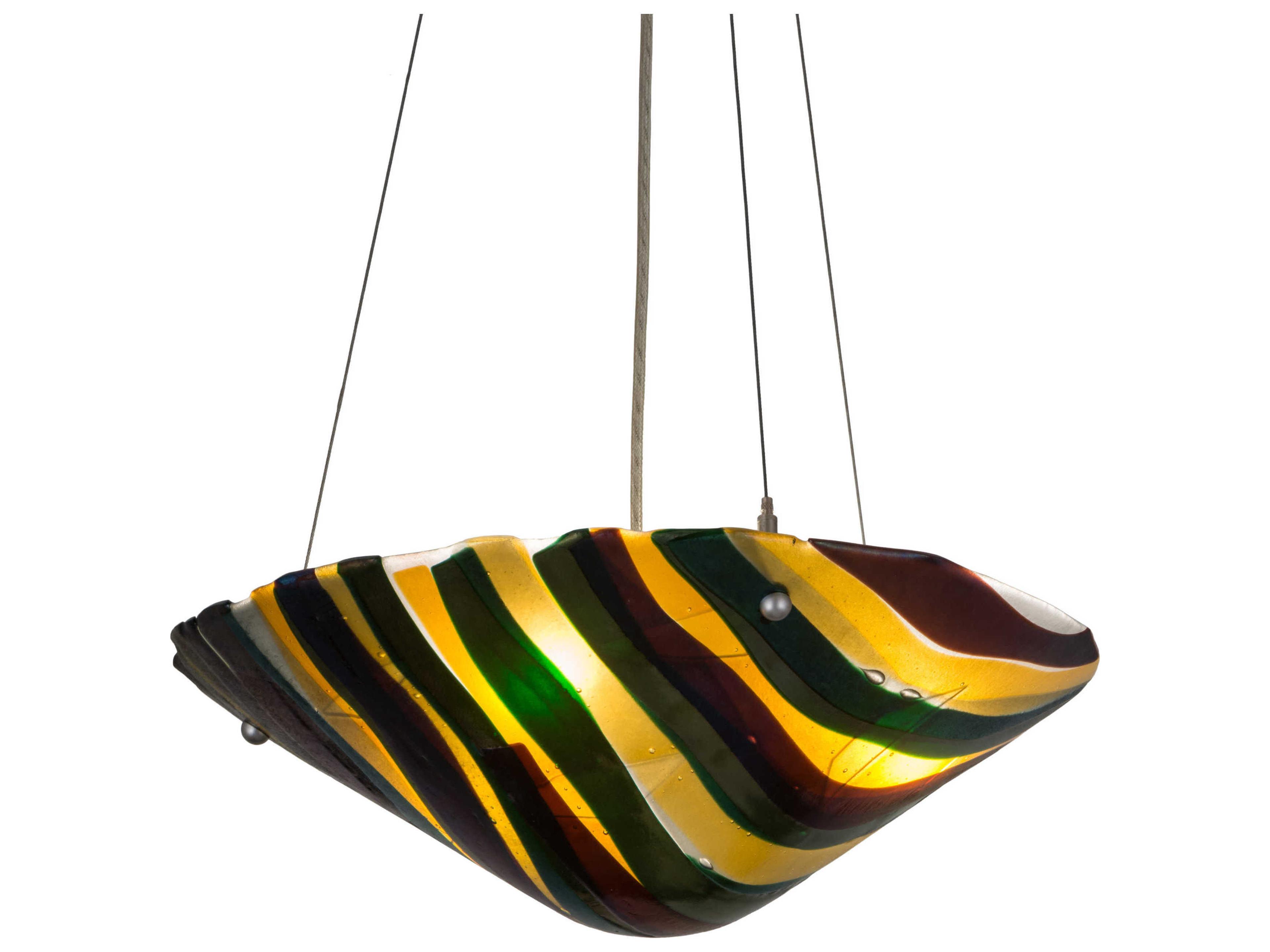 Metro Fusion 3-Light Gray Tiffany Bowl Pendant