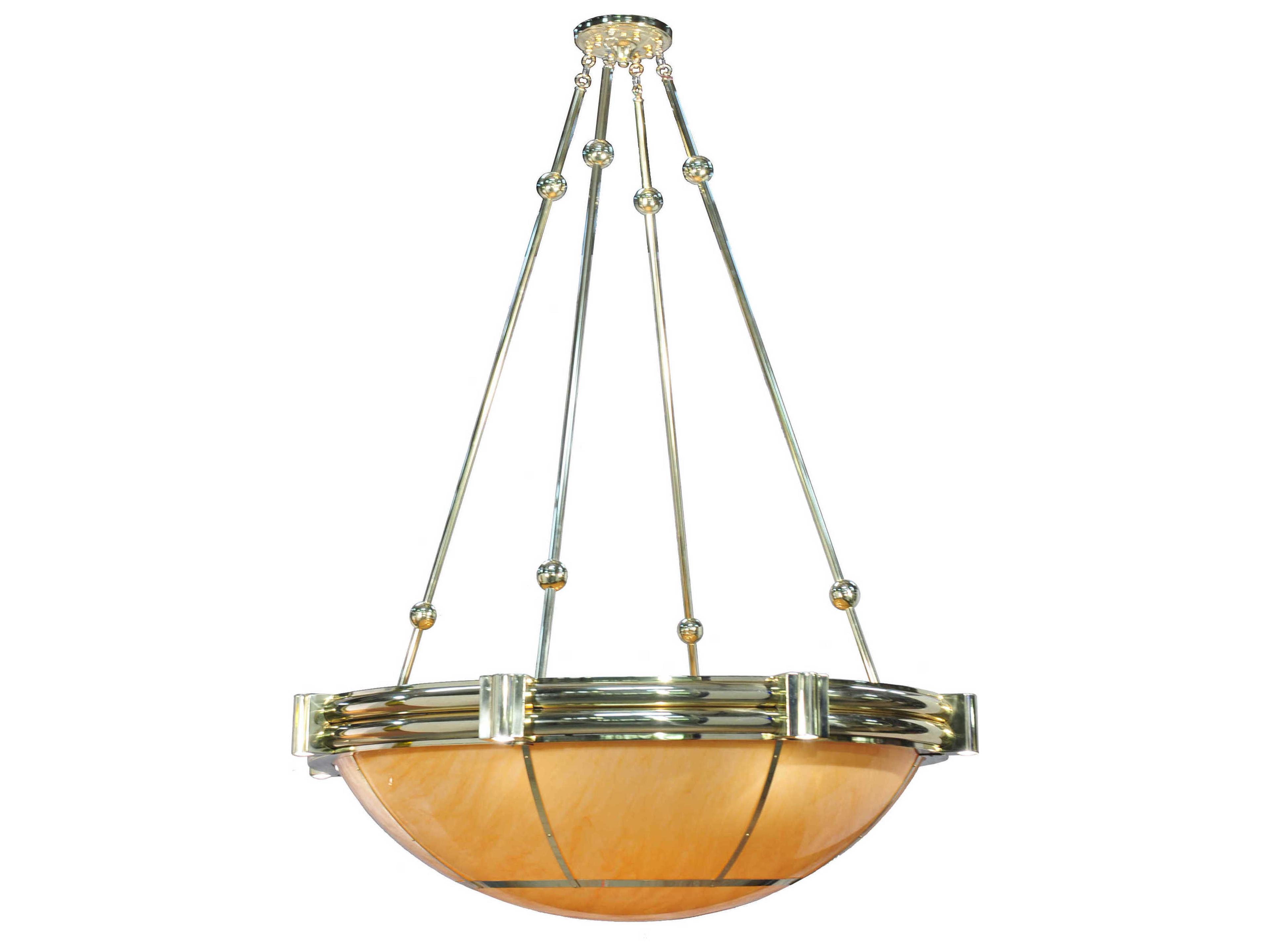 Deco 1-Light Brass Bowl Pendant