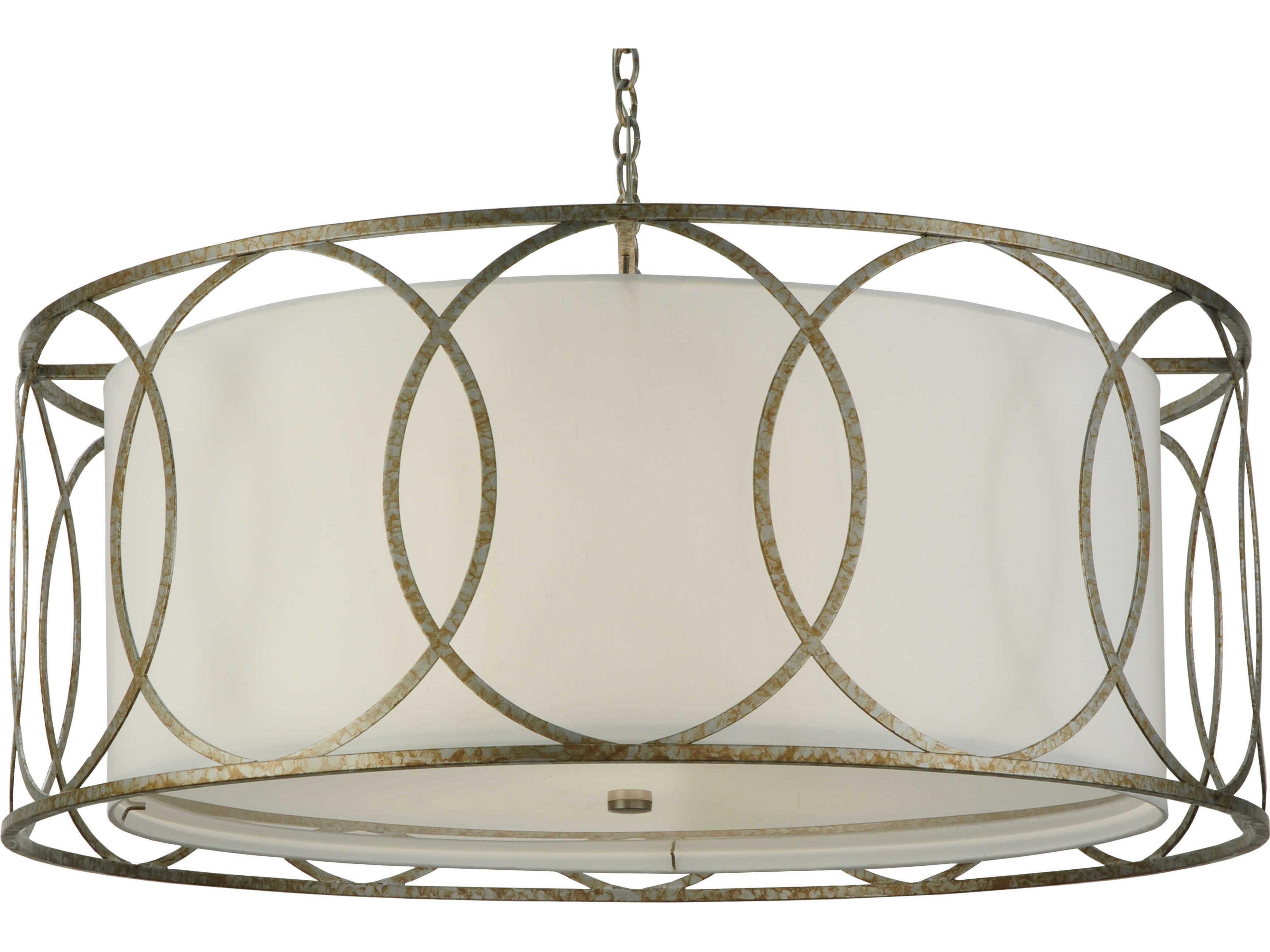 Deco 4-Light Gray Drum Pendant