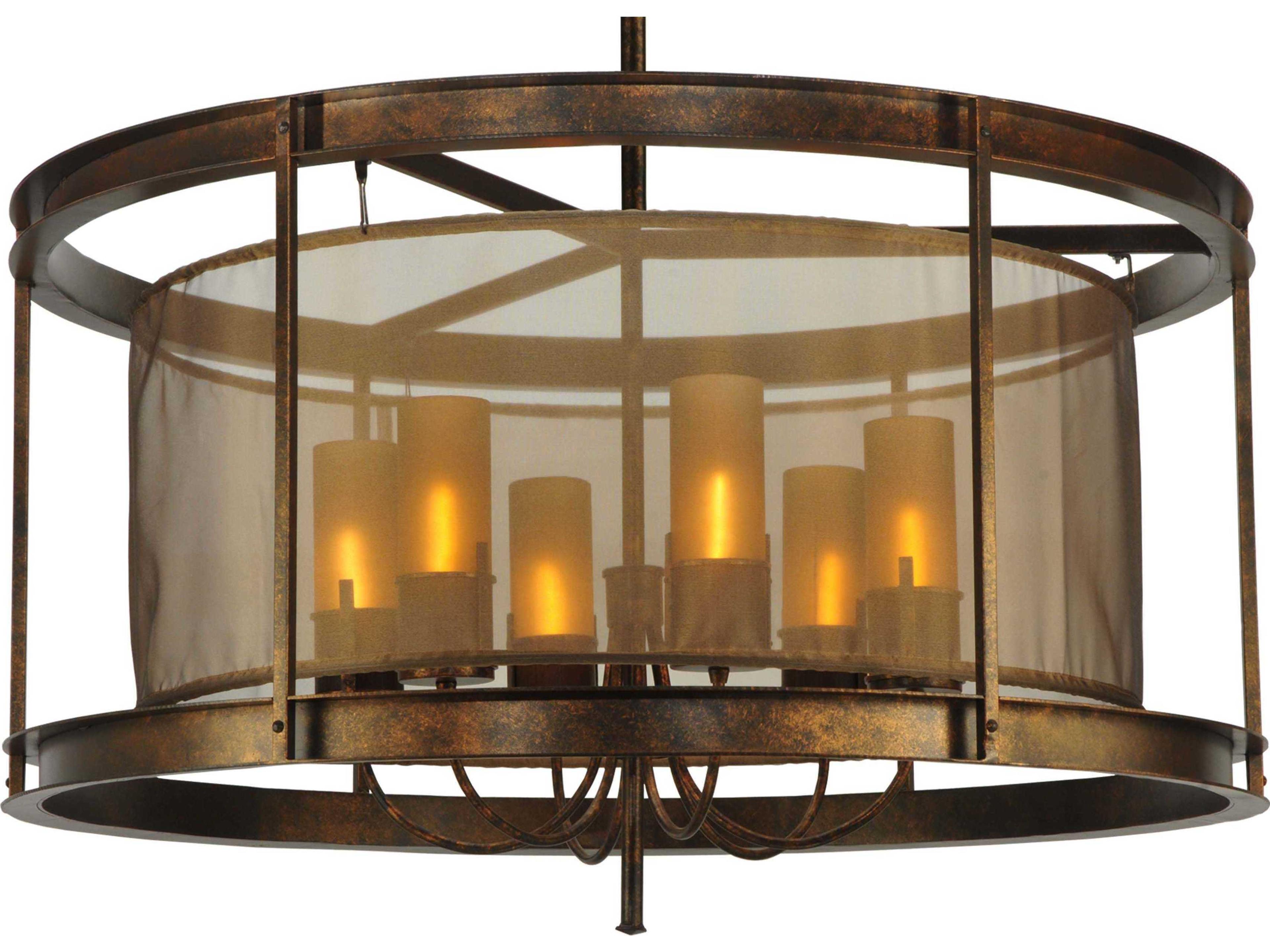 Metro Fusion 6-Light Brown Cylinder Pendant
