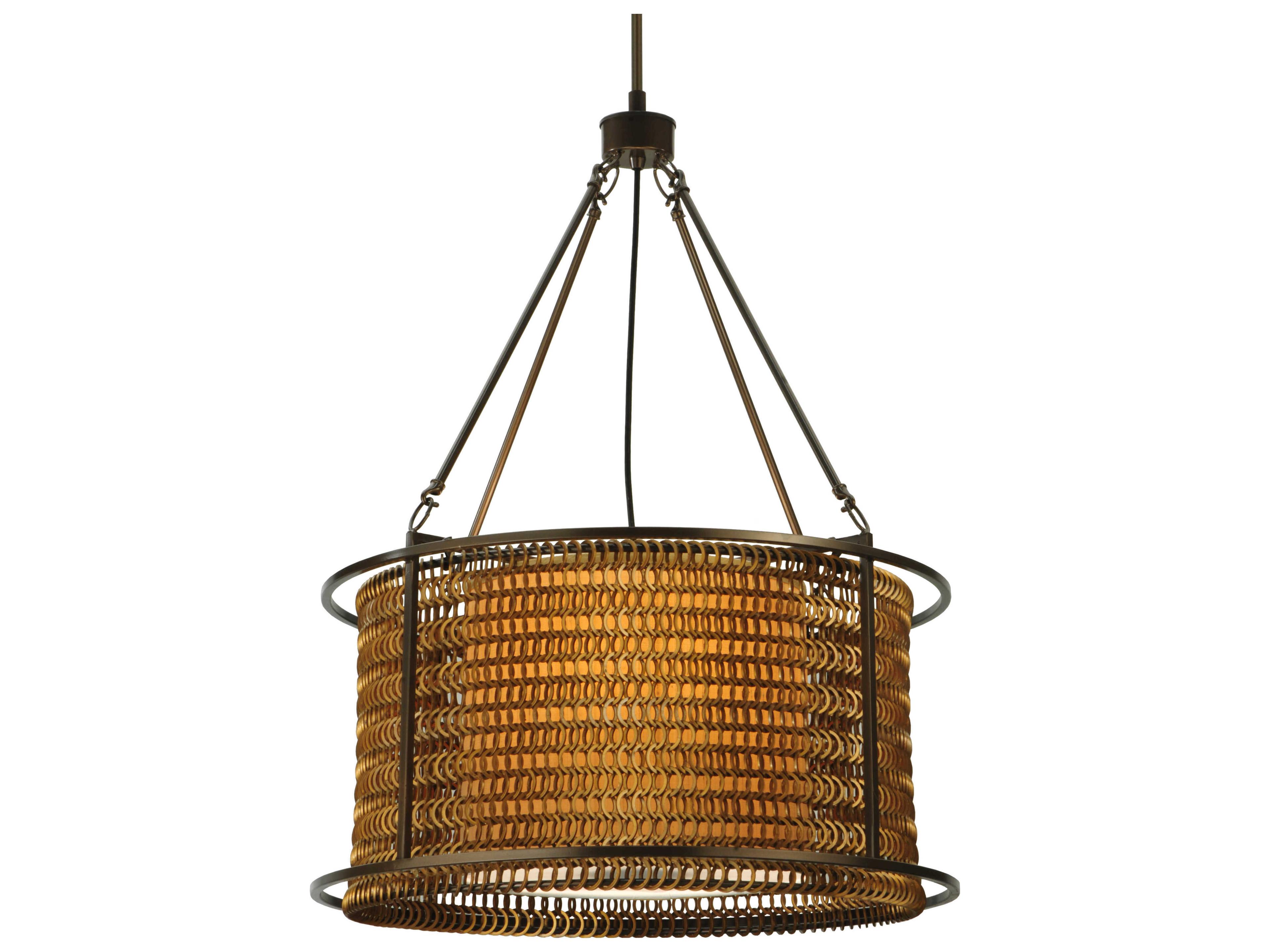 Deco 4-Light Brown Drum Pendant