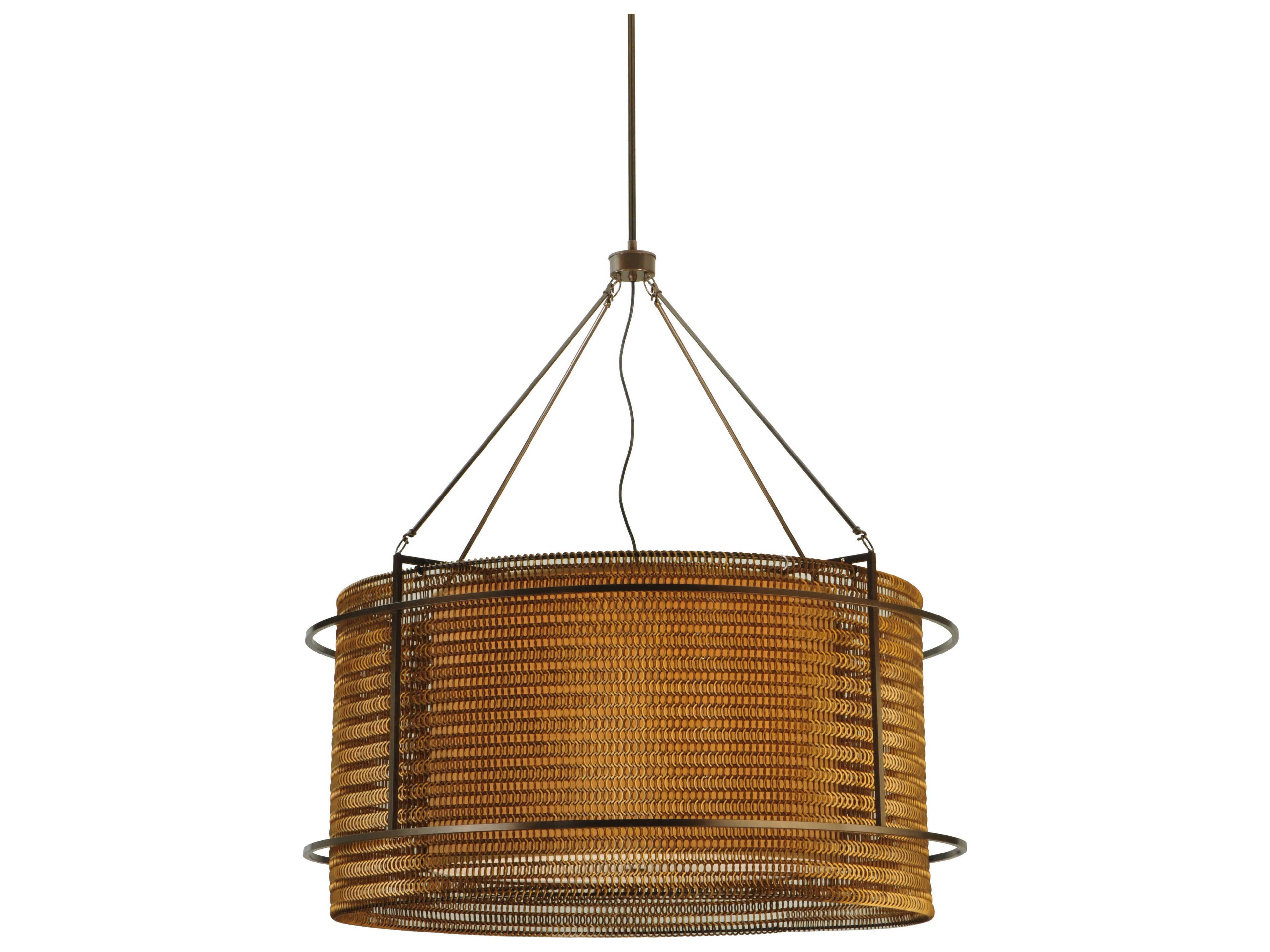 Deco 6-Light Brown Drum Pendant