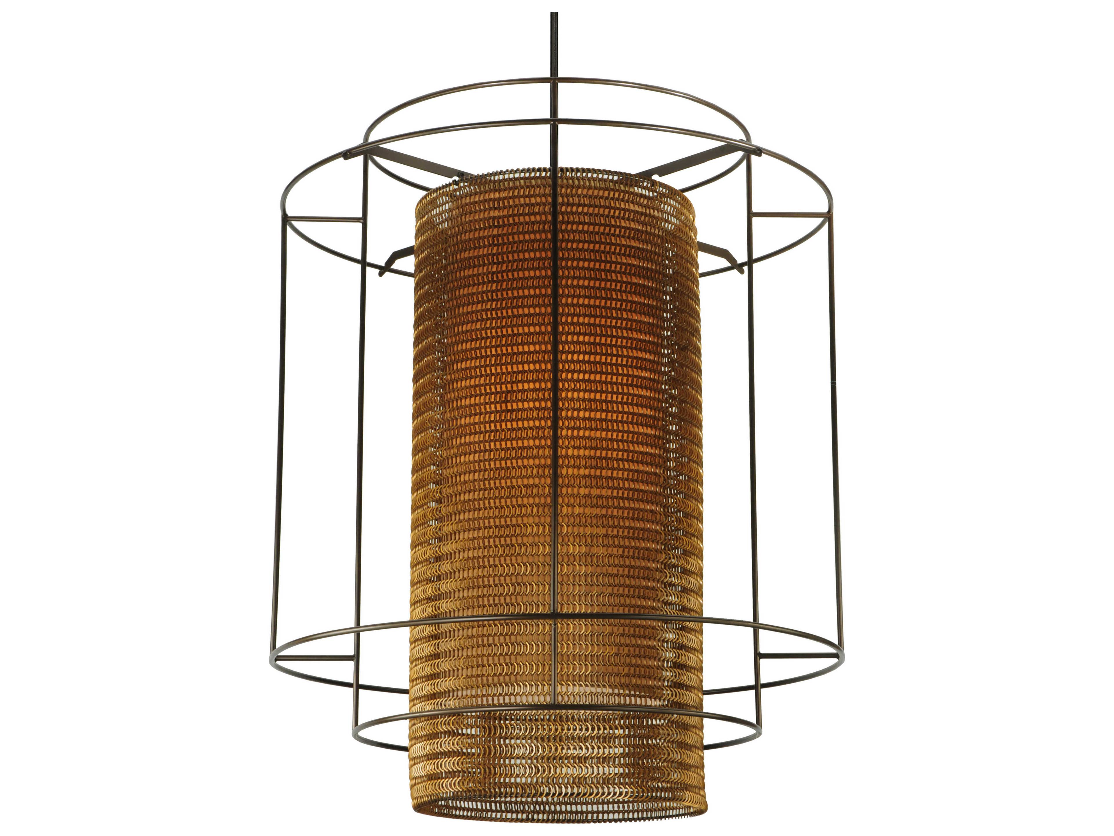 Deco 4-Light Brown Cylinder Pendant
