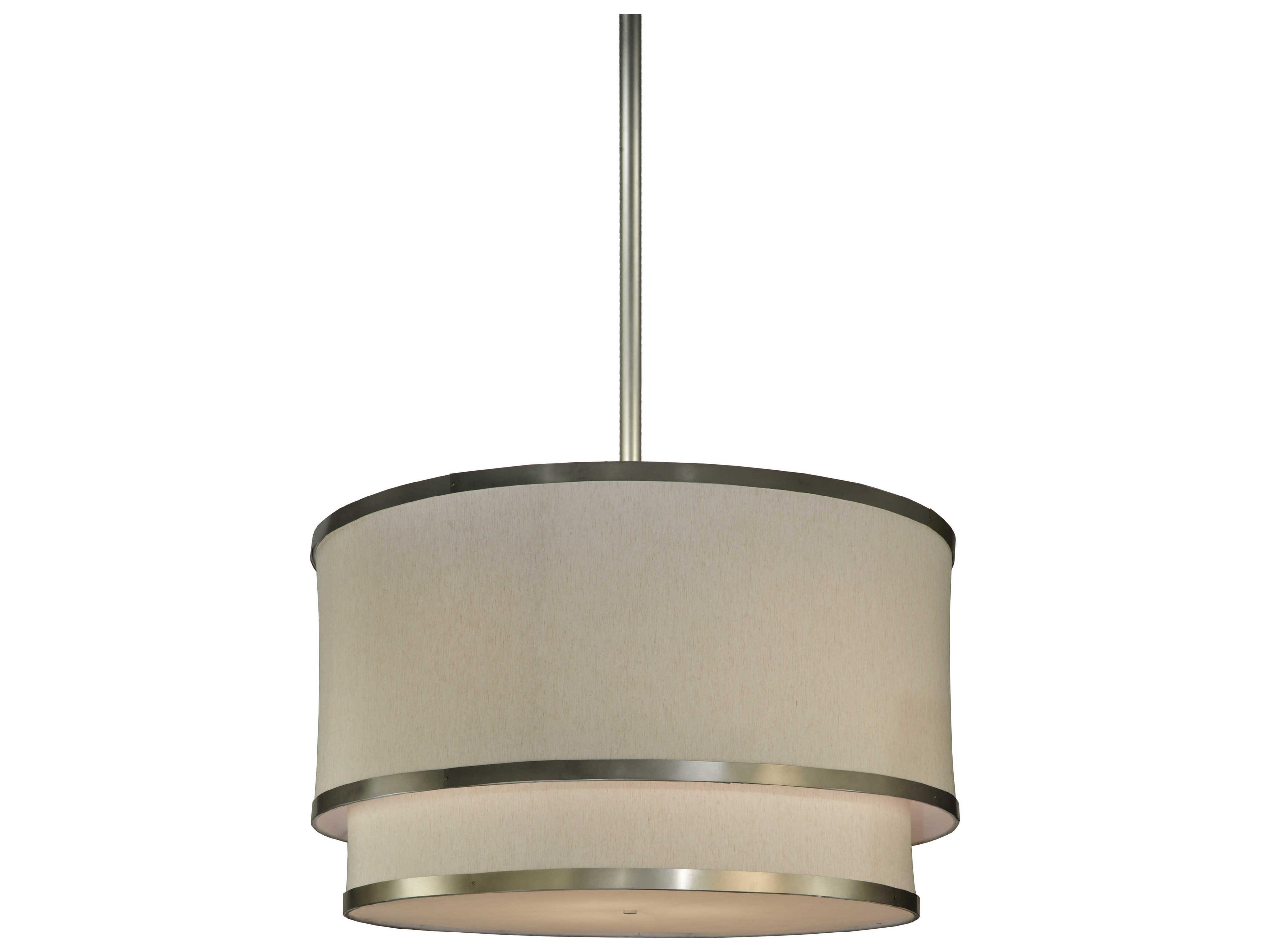 Deco 12-Light Nickel Drum Tiered Pendant