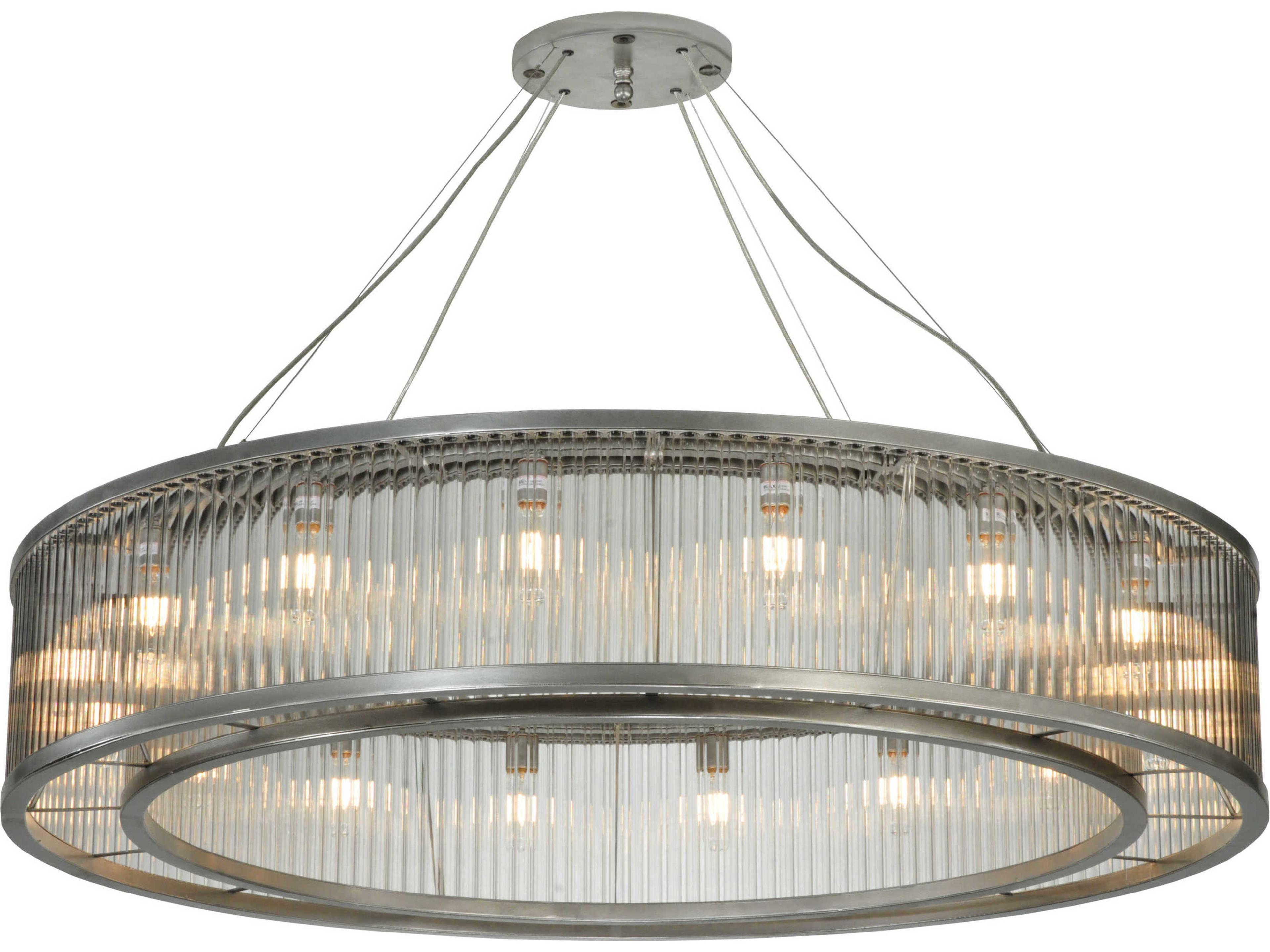 Deco 16-Light-Light Nickel Drum Pendant