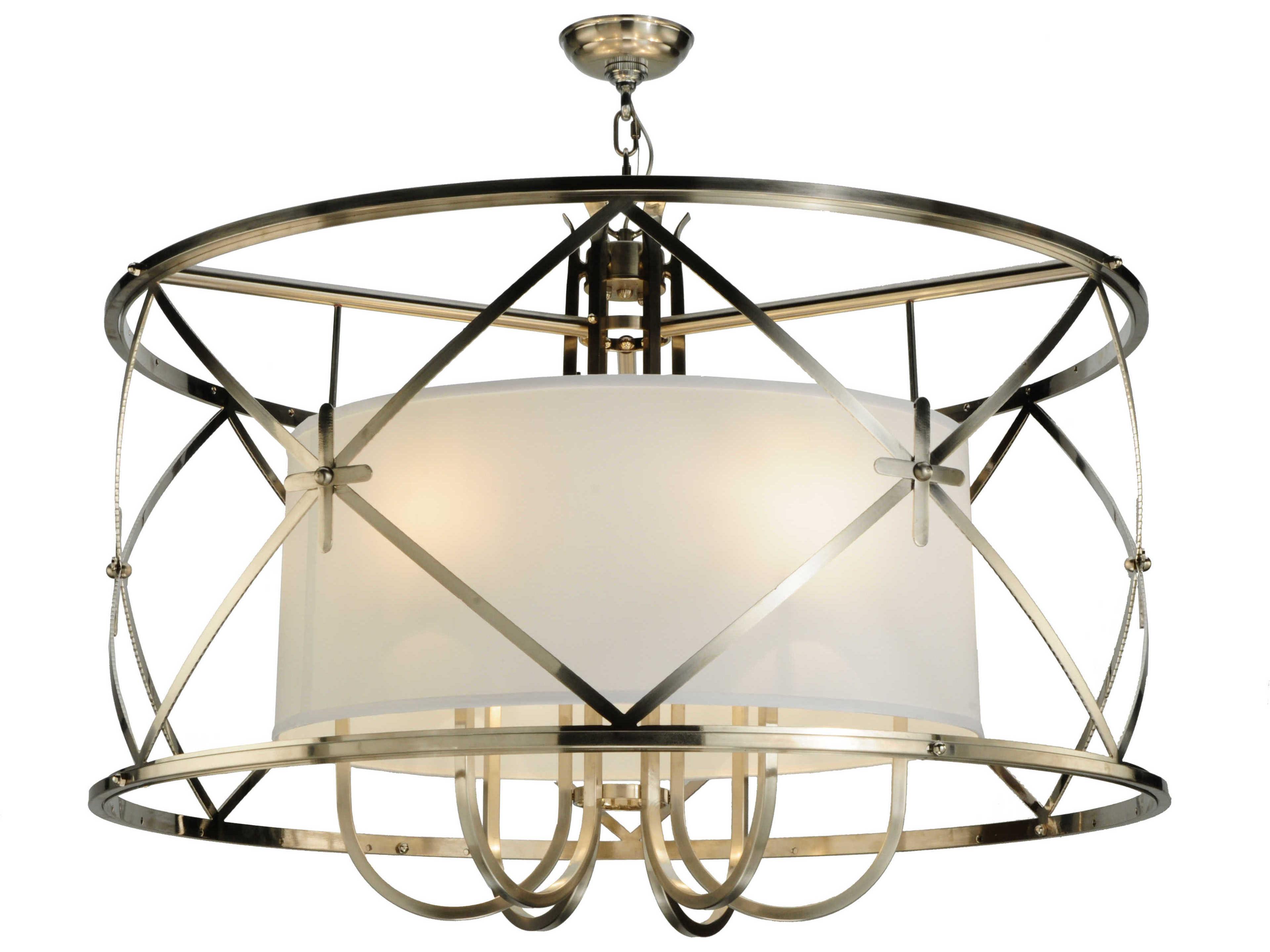 Deco 6-Light Gray Drum Pendant